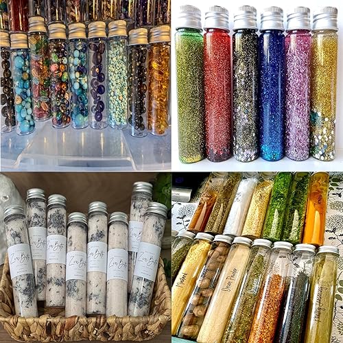 Miniatura 6 de 8 tubos de ensayo de plástico de 3.7 fl oz de 1.299 x 5.984 in, tubos de ensayo planos transparentes con tapas de rosca para experimentos