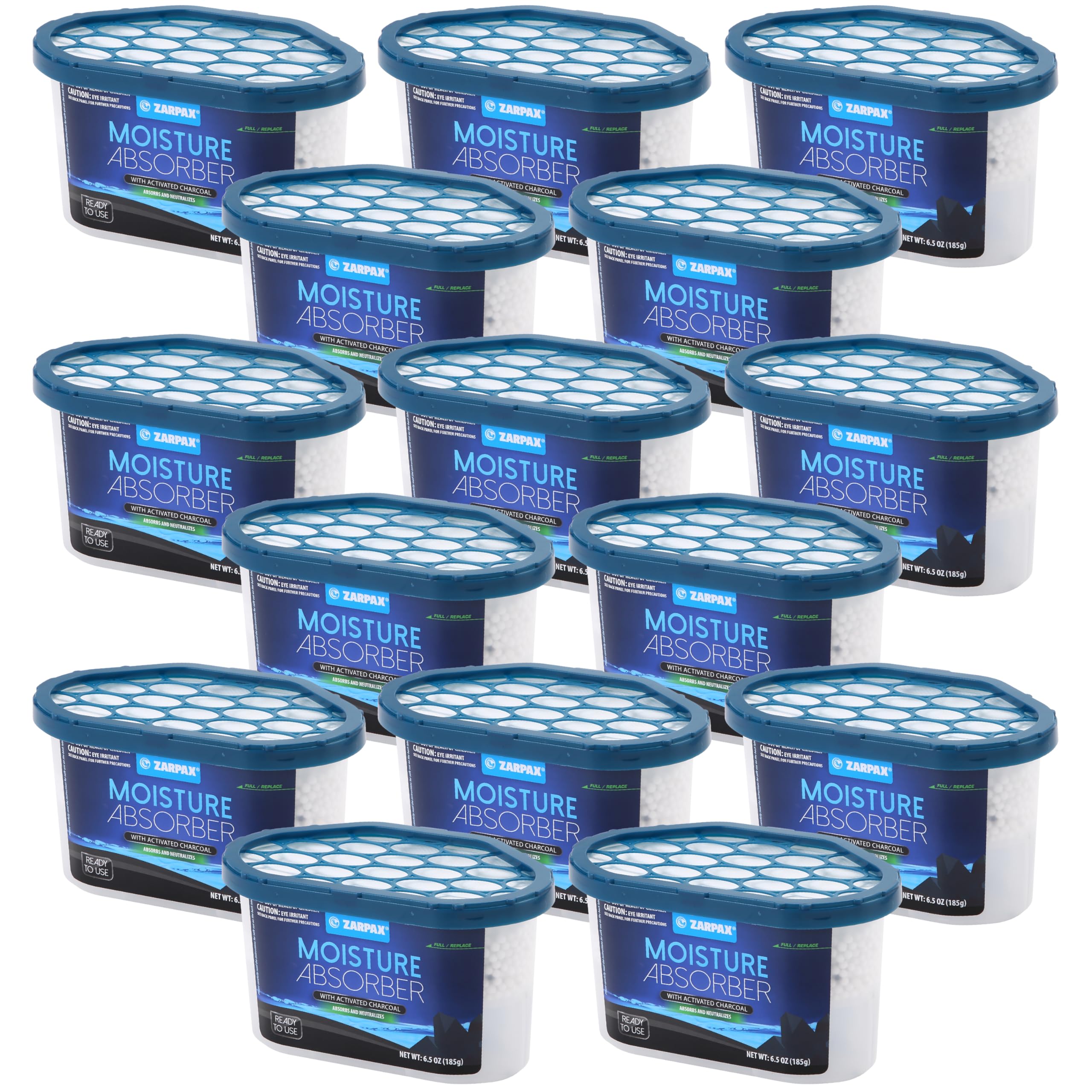 ZARPAX Carbone attivo assorbitore di umidità, 185 g, rimuove umidità, umidità e odori, assorbe gli odori, trappola per bagno, armadio, cucina e piccoli spazi, set da 15