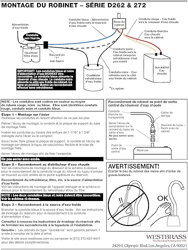 Miniatura 4 de Westbrass D272-12 Develosah - Dispensador de agua fría y caliente con dos manijas para agua fría y caliente, bronce aceitado