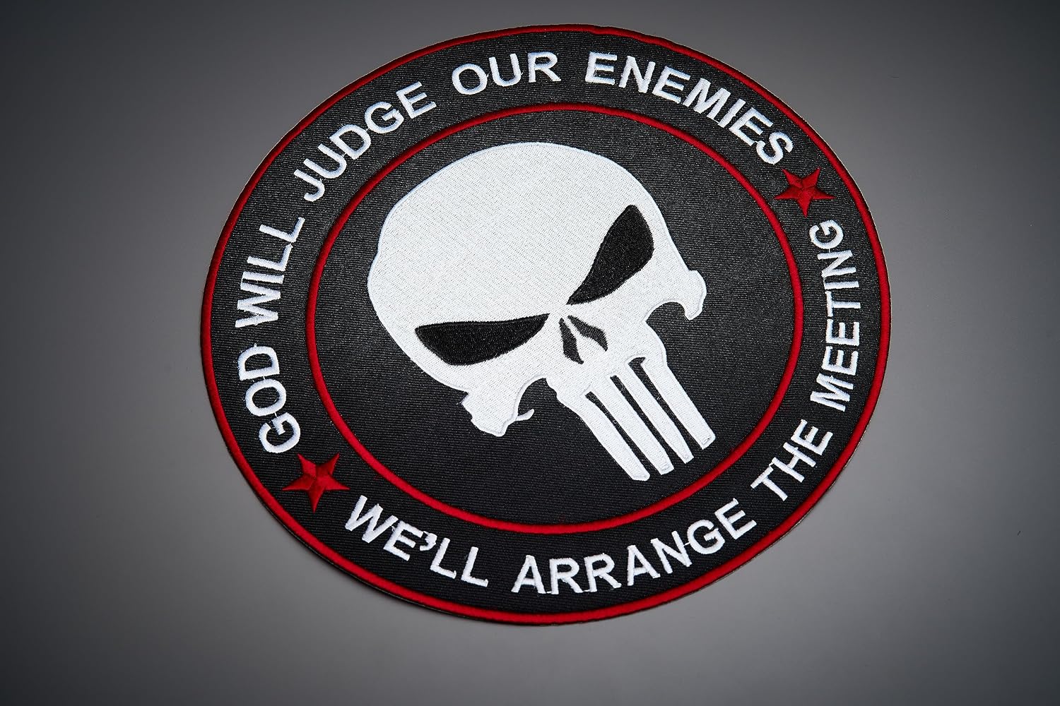 Judge Skull Large Back Embroidered Patch for Vest Iron-on Sew on, Multi-Color