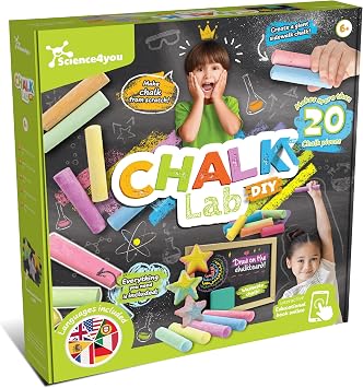Science4you Kids Chalk Lab   Make your own Chalks for Kids Age 6+, Childrens Outdoor Toys, Chalkboard for Childrens, Creative & Colouring Arts & Crafts Kit, Toy Gift for Boys & Girls Age 6 7 8 9+