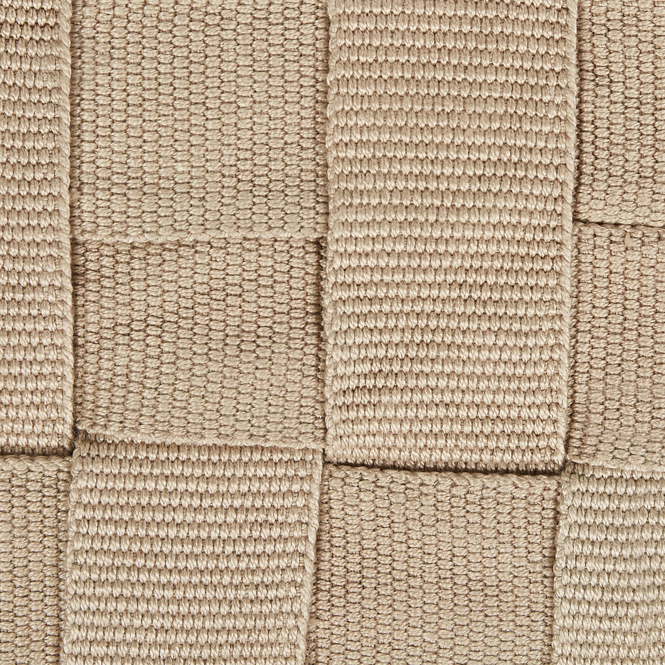 Beliani Handgewebter Pouf für den Außenbereich, Ottomane, Kunststoff, Gartenaccessoires, 50 x 50 cm, beige, Bodla