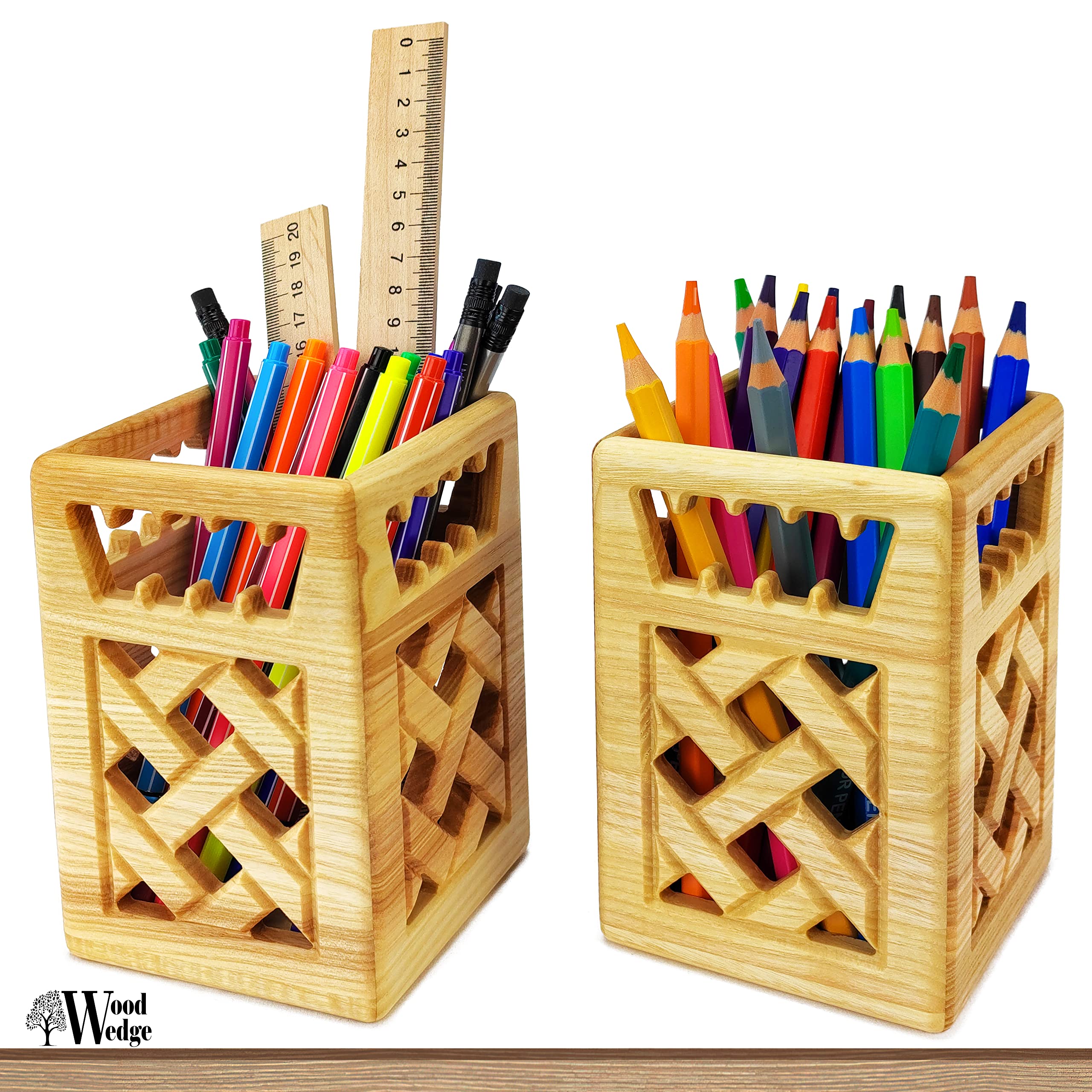 Wood Wedge Premium Utensil Holder - Image 3