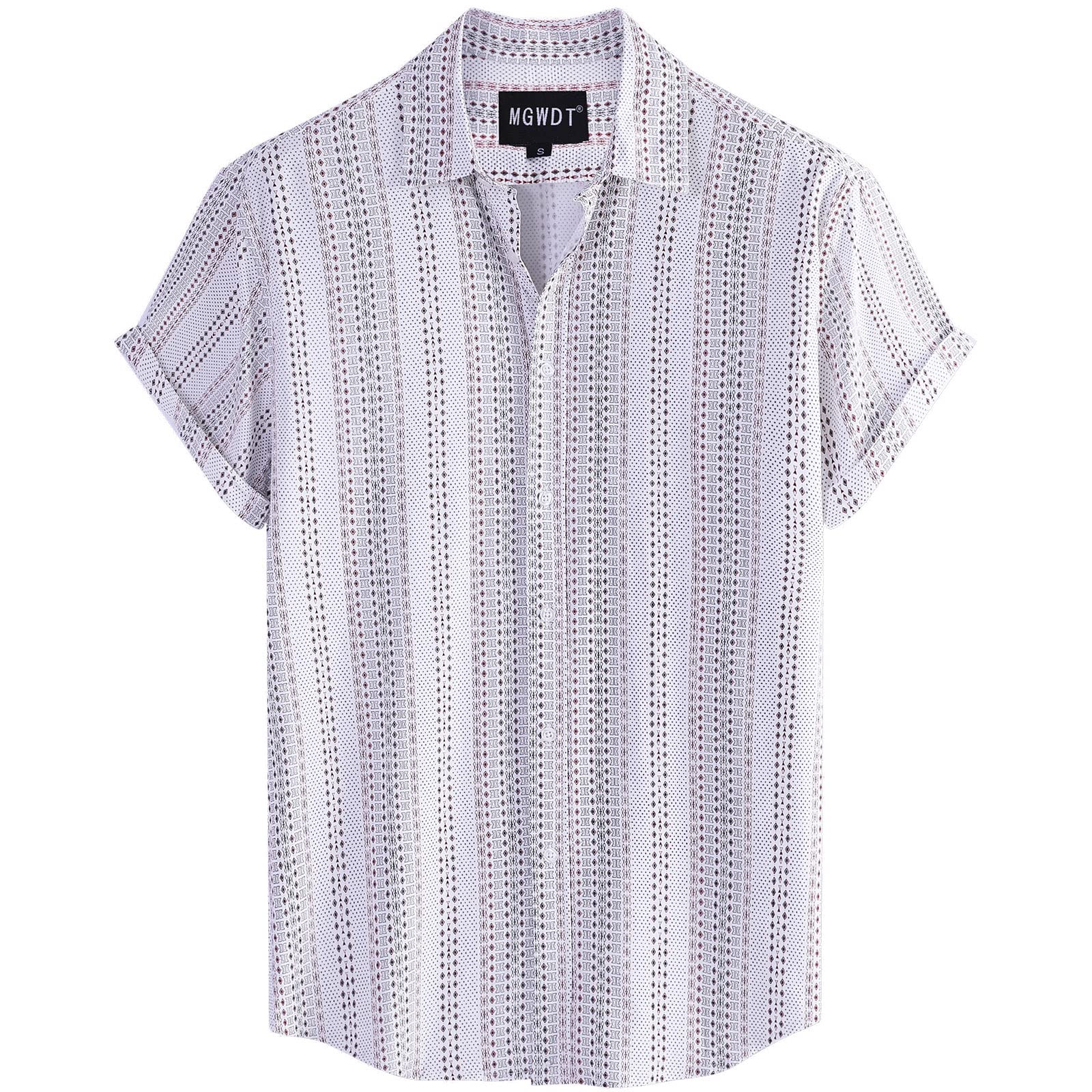 Photo 1 of Bundle of 2
MGWDT Men's Casual Summer Shirts Floral Hawaiian Shirts Short Sleeve Button Down Beach Shirt Stretch White XX-Large