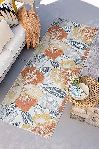 Alfombra de pasillo de doble cara resistente al agua de 2 x 8 pies para interiores y exteriores, alfombra para exteriores, para patio, terraza,