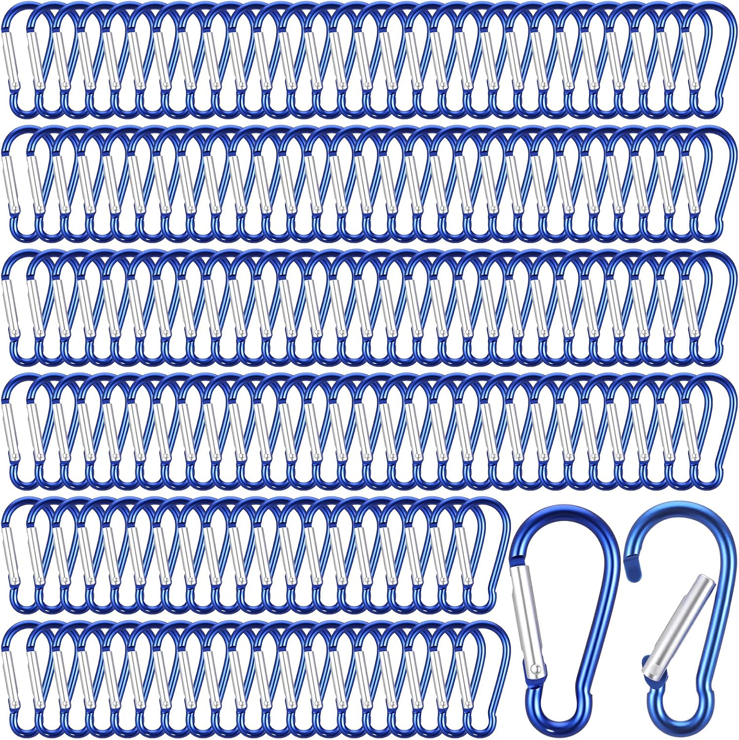Yaocom 300 Pcs 2" Carabiner Bulk Small Carabiner Clip for Keys Spring Snap Hooks Aluminum Alloy Keychain Clip for Hanging Camping Backpacking Hiking Traveling Fishing Outdoor