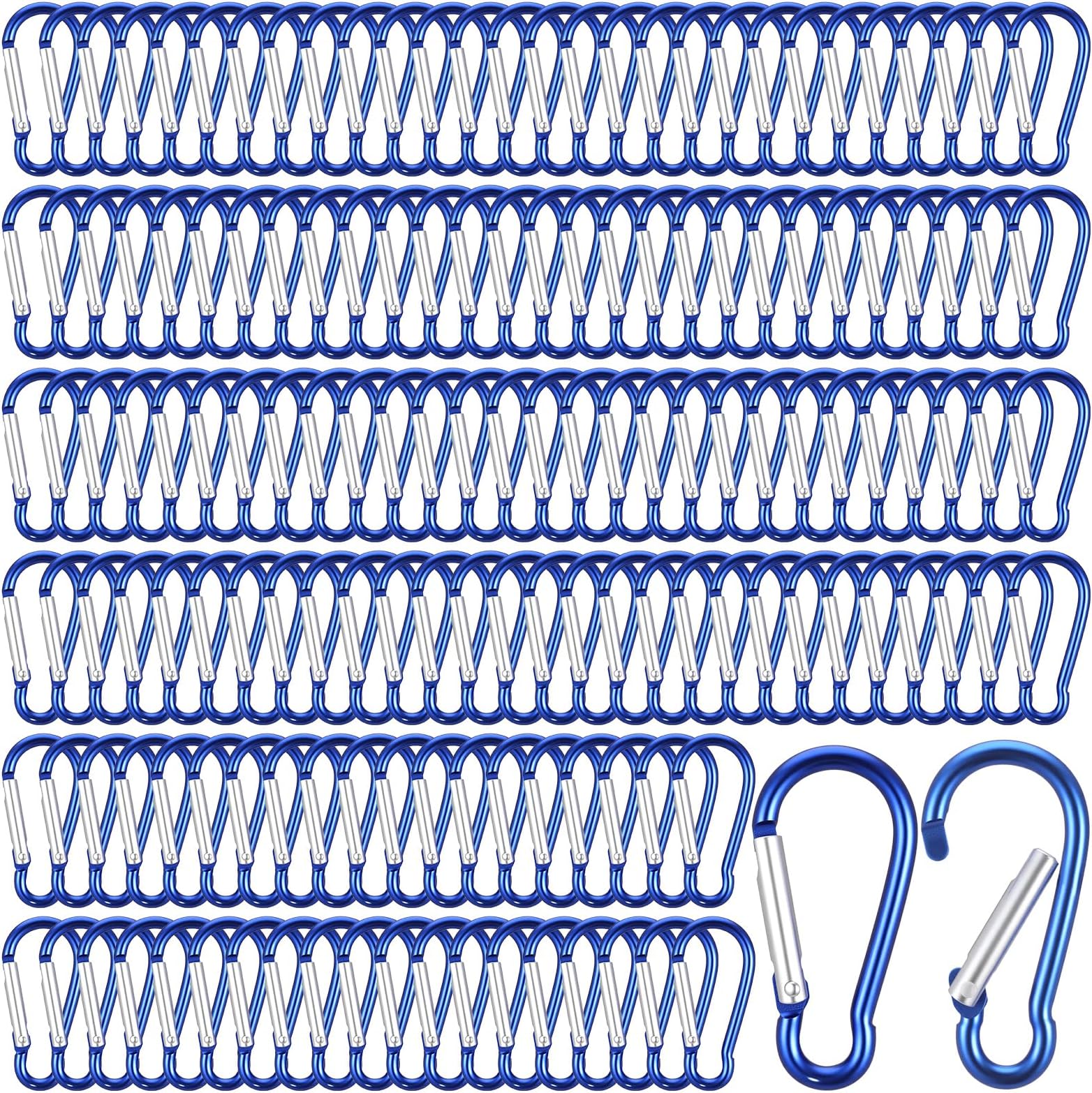 300 Pcs 2" Carabiner Bulk Small Carabiner Clip for Keys Spring Snap Hooks Aluminum Alloy Keychain Clip for Hanging Camping Backpacking Hiking Traveling Fishing Outdoor