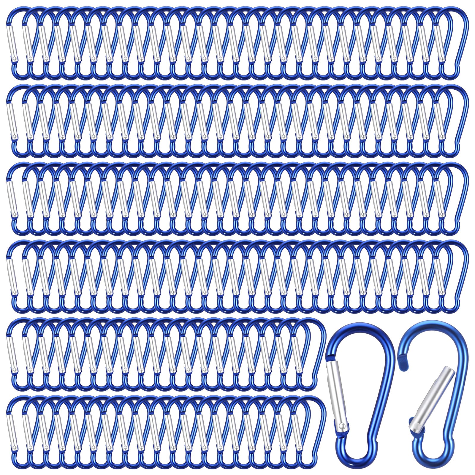 300 Pcs 2" Carabiner Bulk Spring Snap Hooks Bulk Aluminum Alloy Clip Keychain for Hanging Camping Hiking Traveling Fishing Outdoor Activities