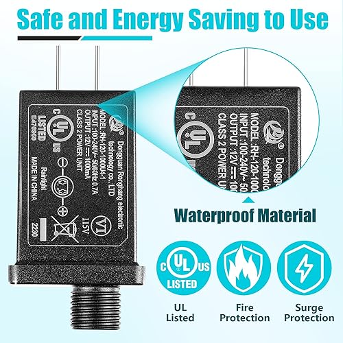 Miniatura 2 de Adaptador inflable de repuesto para patio, adaptador de fuente de alimentación de 12 V CC 1.0 A clase 2, fuente de alimentación para decoraciones
