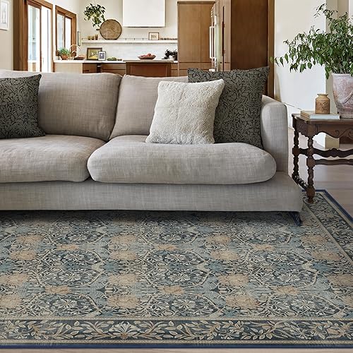 Vista 145 de RUGGABLE x Morris & Co Tapete prémium de pasillo lavable, para pasillo, cocina, entrada, sala de estar, dormitorio u oficina, con base Madreselva