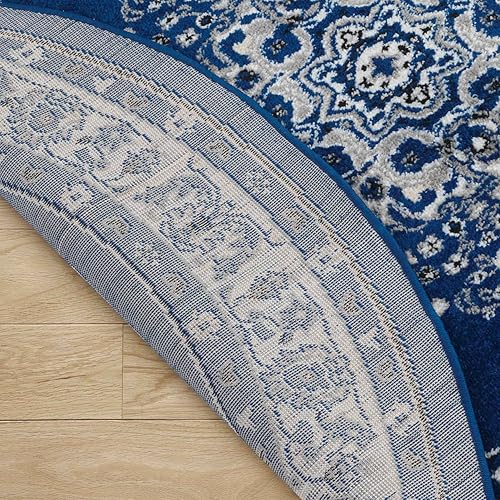 Vista 95 de Antep Rugs - Alfombra oriental de 6x9 con medallón tradicional para interior Siesta (beige negro, 6 pies 7 pulgadas x 9 pies)