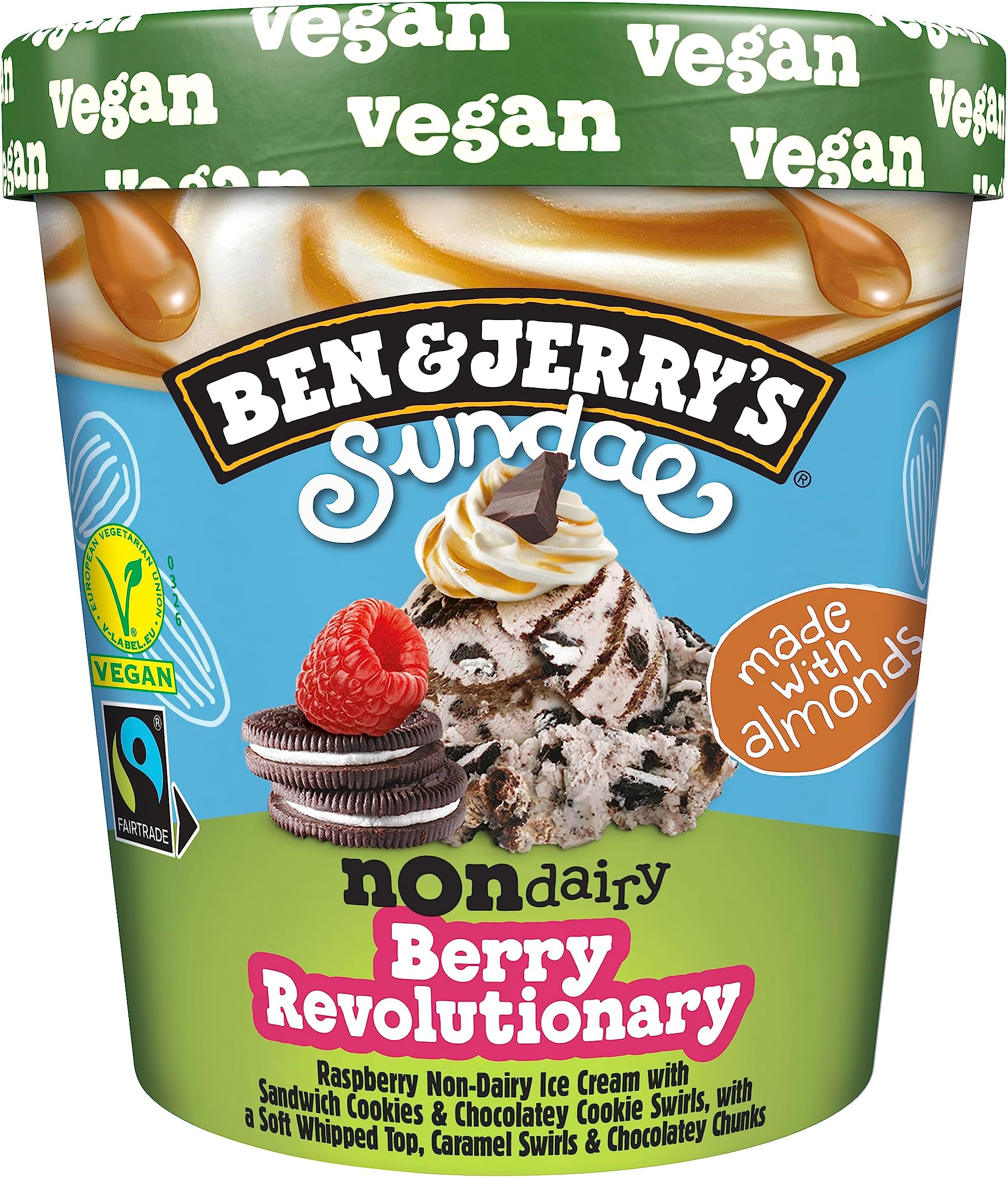 Ben & Jerry's Non-Dairy Berry Revolutionary Sundae Ice Cream Vegan frozen dessert 427 ML
