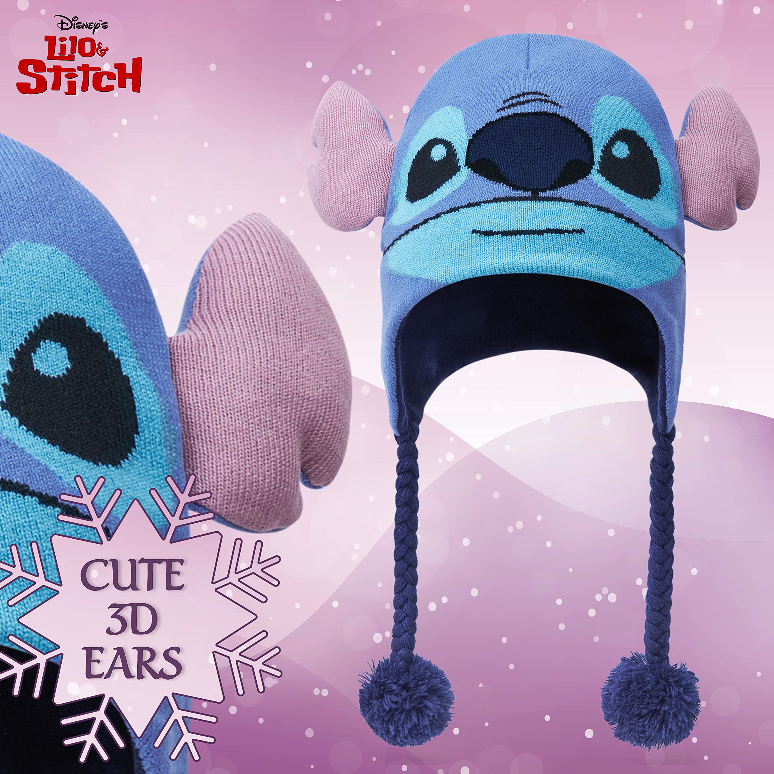 Disney Stitch Accessori Invernali Set Bambina Adolescenti, Accogliente Accessori Viaggio e Scuola - Regalo Ragazza