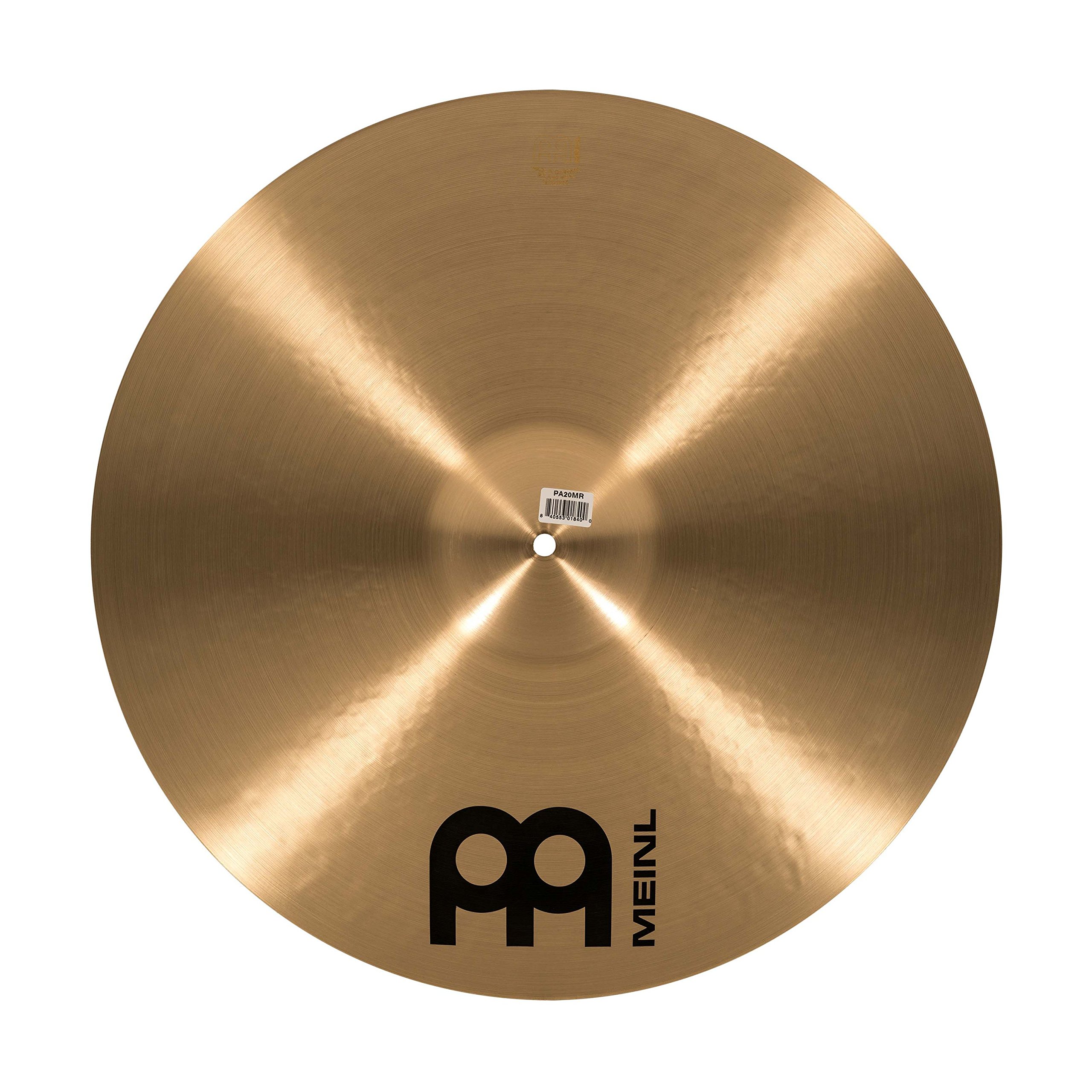 Meinl Cymbals Pure Alloy Piatto Ride Medium 20 pollici (50,80cm) per Batteria - Bronzo puro in Lega, Finitura Tradizionale (PA20MR)