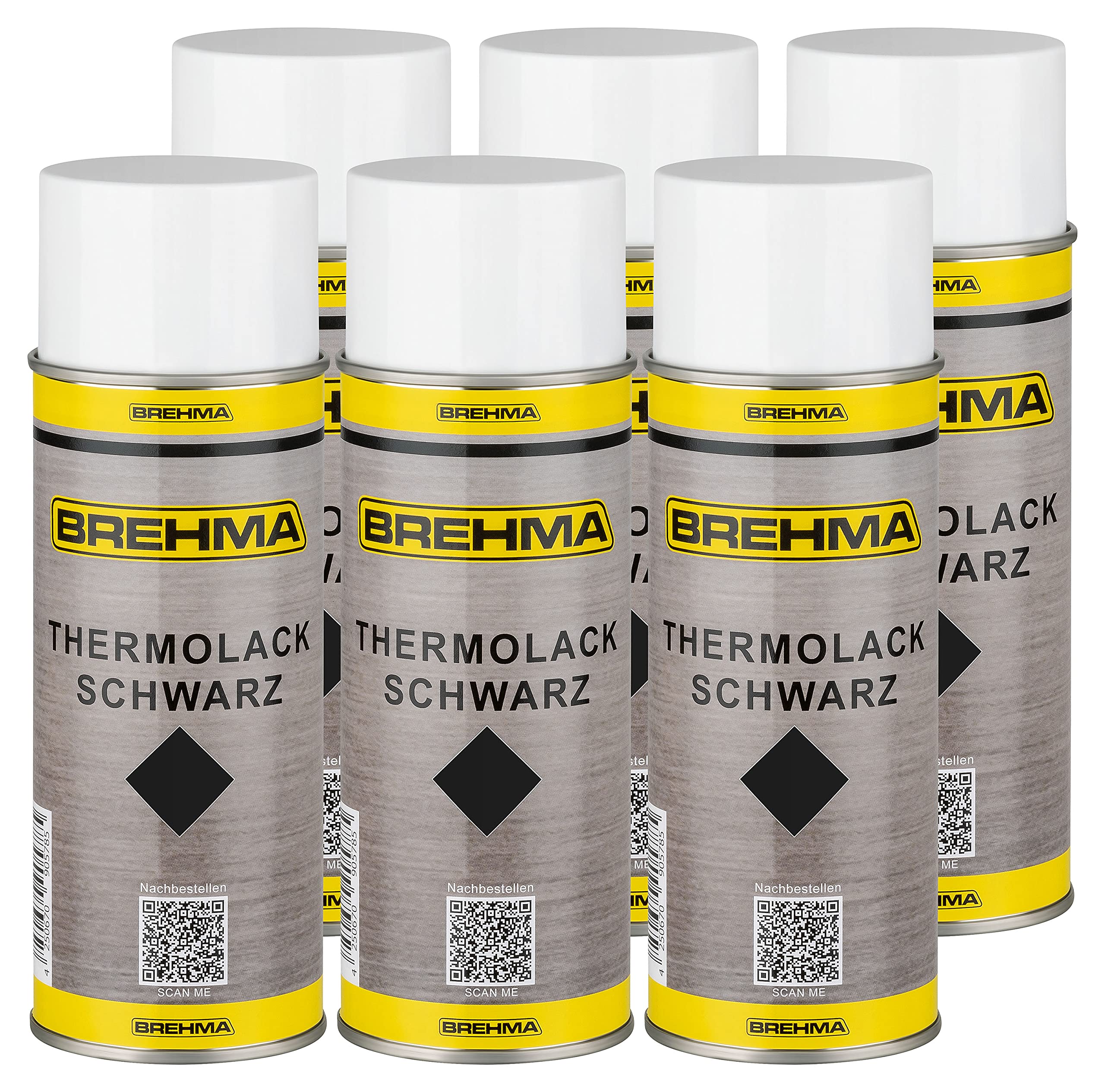24x BREHMA Thermolack schwarz 400ml bis 600° C hitzebeständig Schutz abriebfest mit Griff