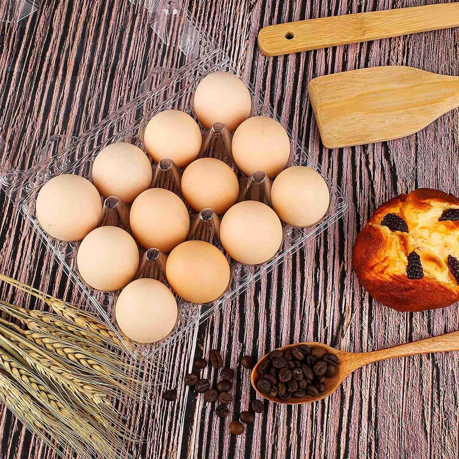 60Pack Duck Egg Cartons Cheap Bulk 1 Dozen Jumbo Egg Cartons Extra Large Egg Containers for Home Ranch Chicken Farm, Commercial Business Market Display, 3x4 Grids