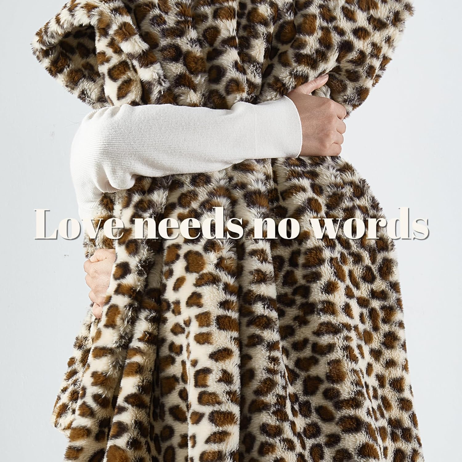 JONIYEAR Cozy Plush Brown Cheetah Faux Rabbit Fur Throw Blanket 50" x 60",Decorative Thick Fuzzy Leopard Lap Blankets for Women, Soft Fluffy Animal Printed Warm Shaggy Blanket for Winter Fall, Beige - Image 5