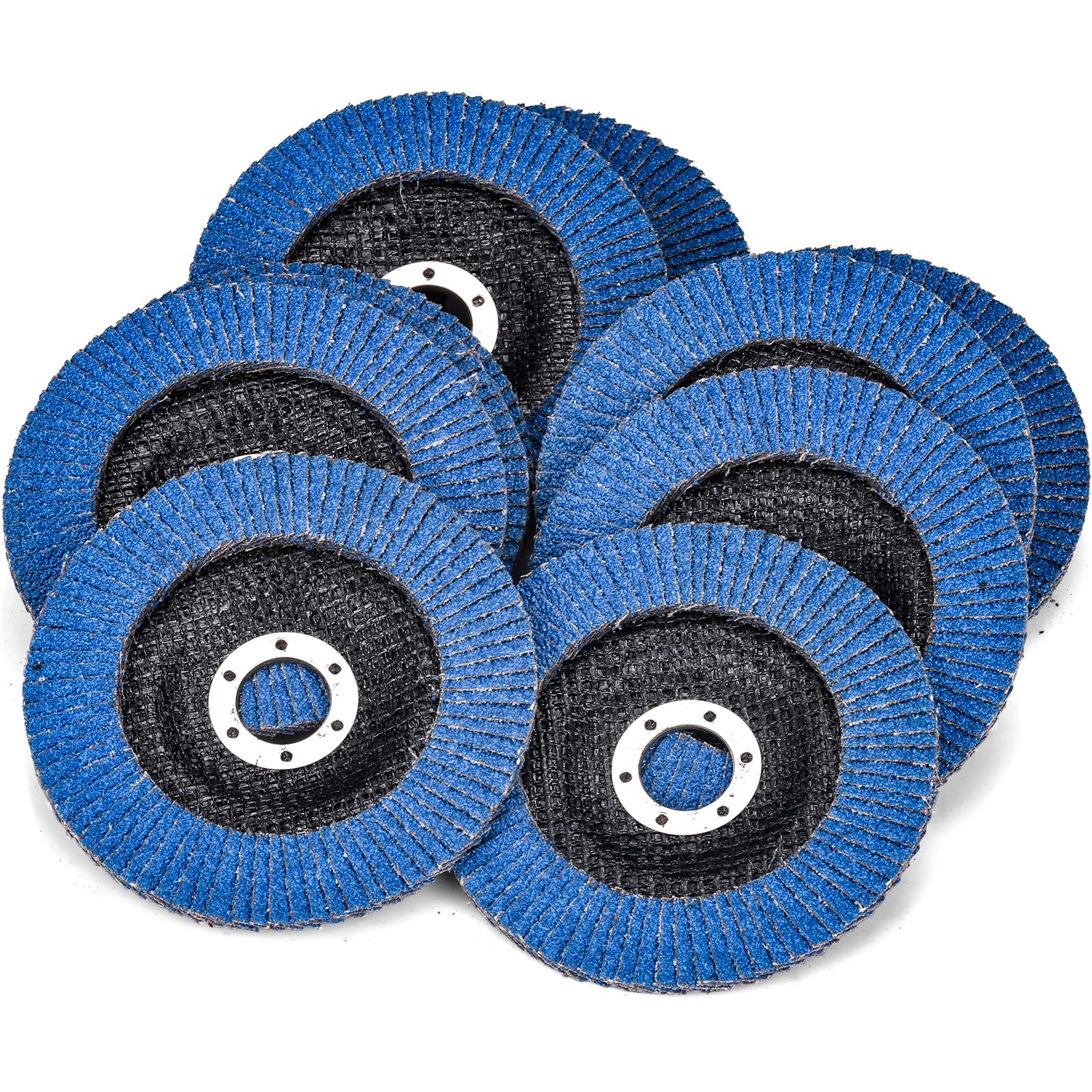10 Pezzi Dischi Lamellari ø 125 mm x 22.2 mm Disco Lamellare Grana 80 Dischi Abrasivi per Acciaio Inossidabile Metallo e Legno, Blu