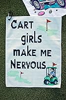 Vista 2 de SHANKITGOLF Toalla de golf de microfibra divertida, regalo para hombres, humor premium "Las chicas del carrito me ponen nerviosas" con clip