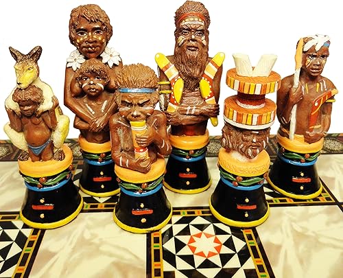 Aborígenes australianos tribales hombres de ajedrez conjunto aborigen NO Junta - NO Board