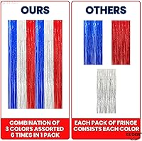 Vista 4 de KatchOn, Serpentinas extragrandes en rojo, blanco y azul, 3.2 x 8 pies, paquete de 2 decoraciones rojas y azules para el día de las elecciones