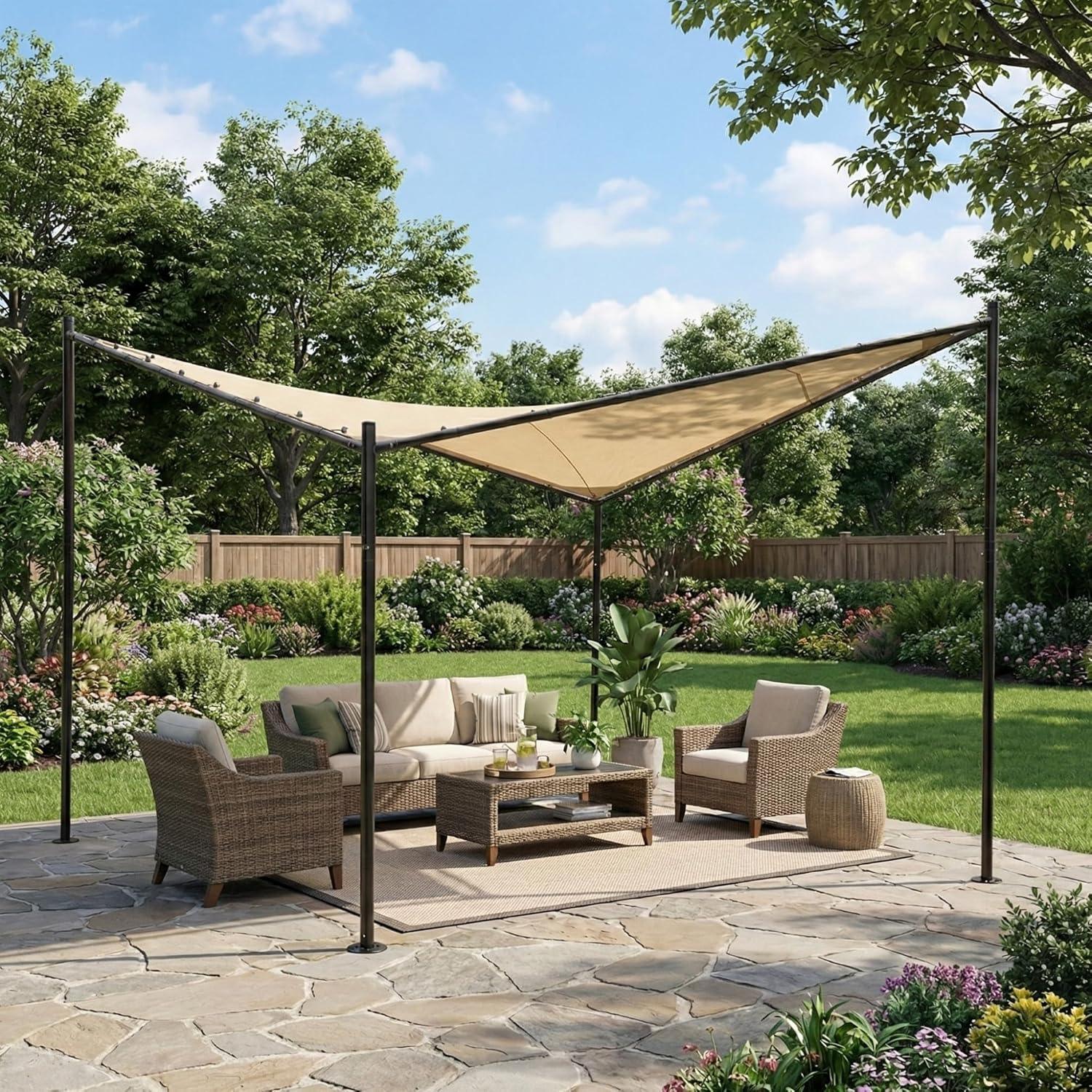 Garden Winds Reinforced RipLock 350 Replacement Canopy Top Cover Compatible with Abba Patio 12’ x 12’ Gazebo Model APBFG3535E - Beige