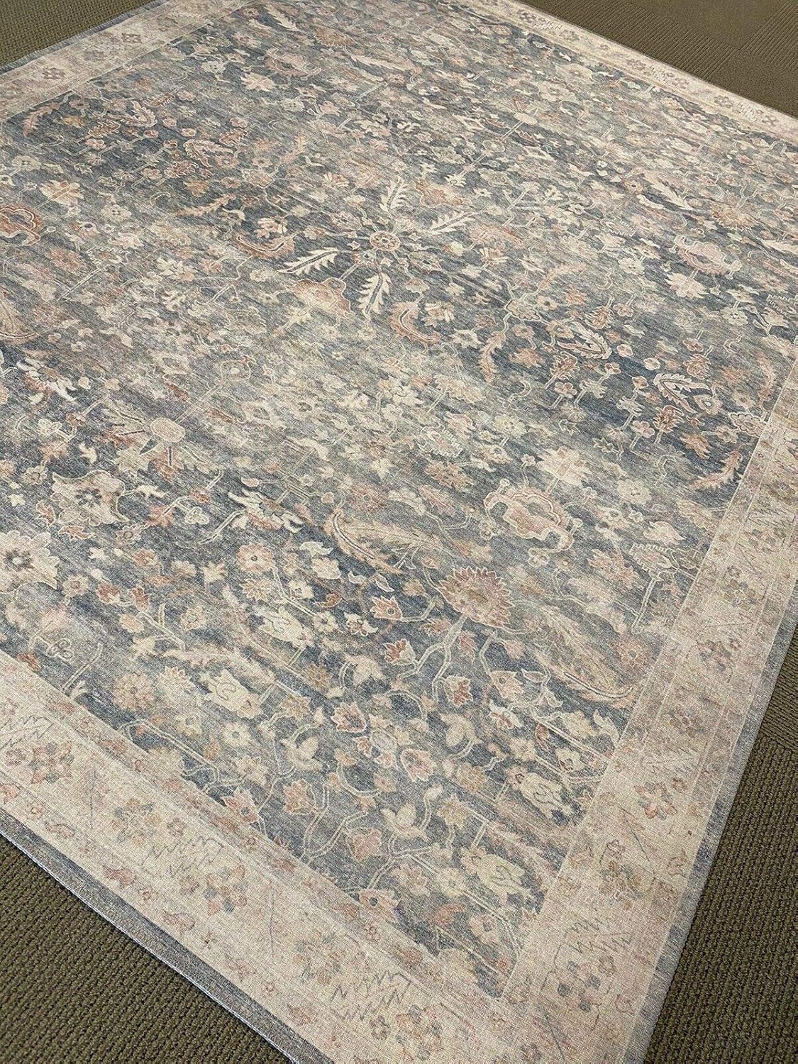 7’ .6” X 9’ .6” Elegant Modern Area Rug Pastel Blue Power Loom Muted Blue elegat