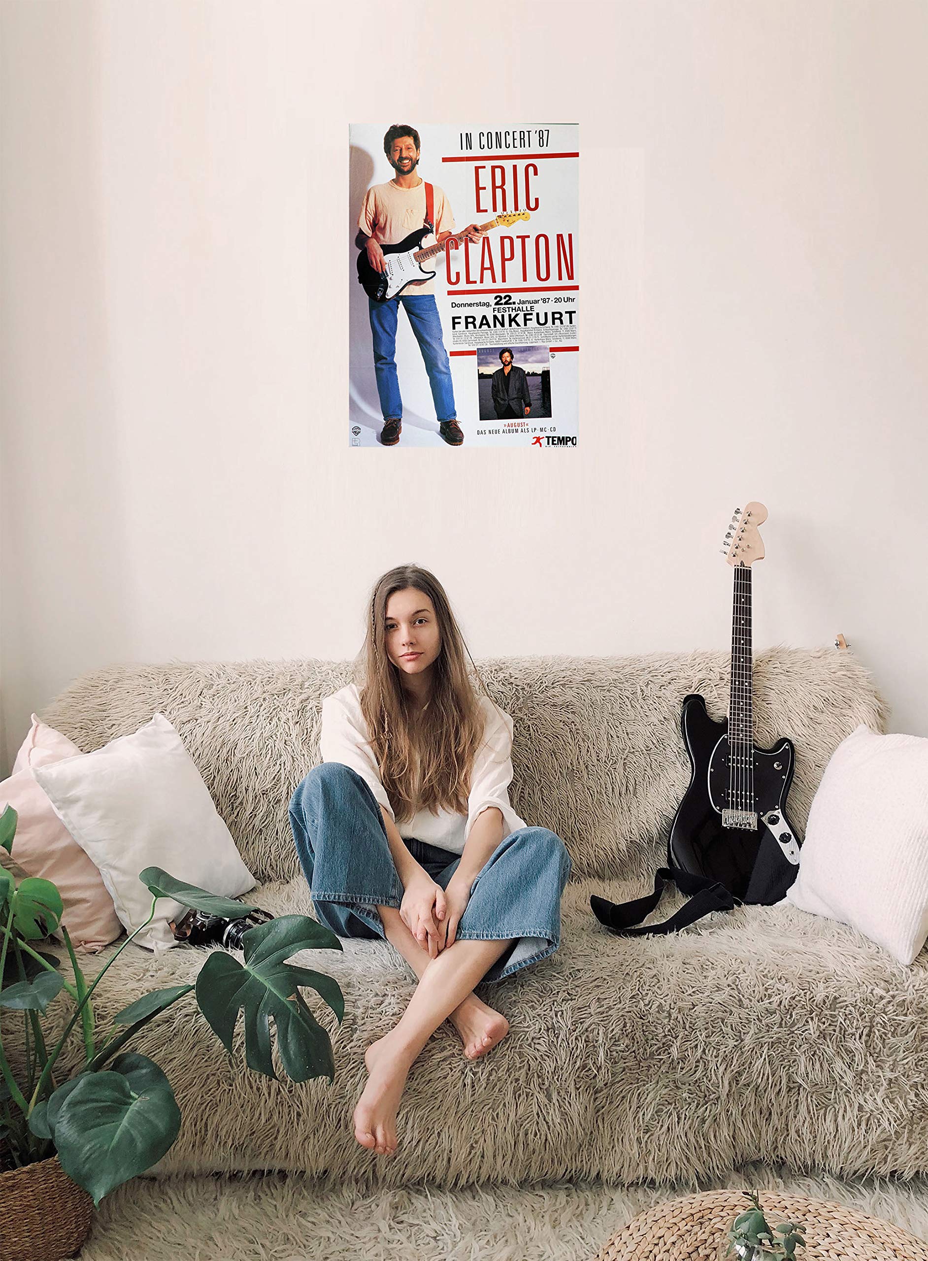 TheConcertPoster Premium Poster/Plakat | DIN A1 | Wanddeko | Live Konzert Veranstaltung » Eric Clapton - In Concert, Frankfurt 1987 «