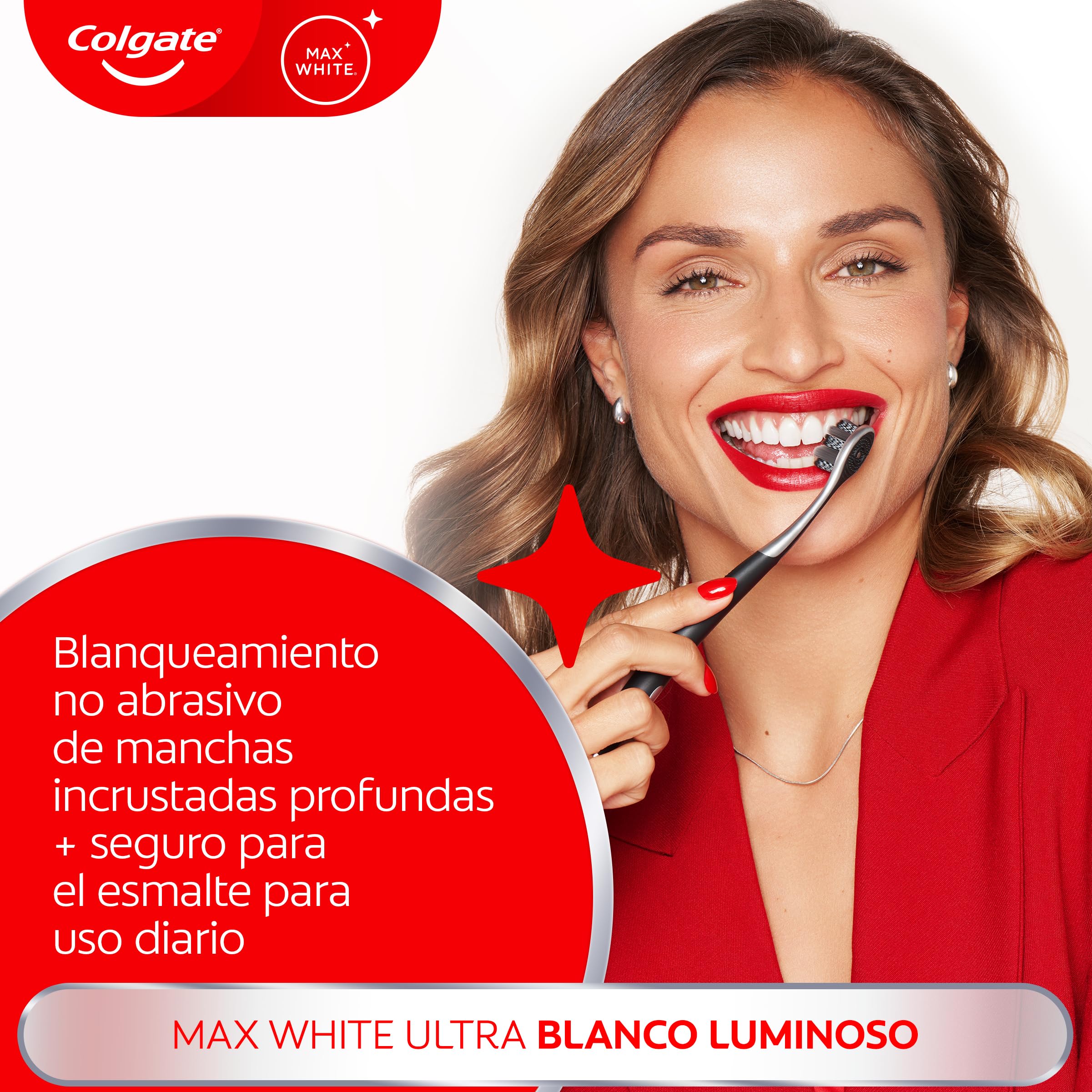 COLGATE Max White Ultra Active Foam Pasta de Dientes Blanqueadora con Flúor, 50ml, Dentífrico Blanqueador Seguro con el Esmalte, Elimina Manchas Profundas* — view 12