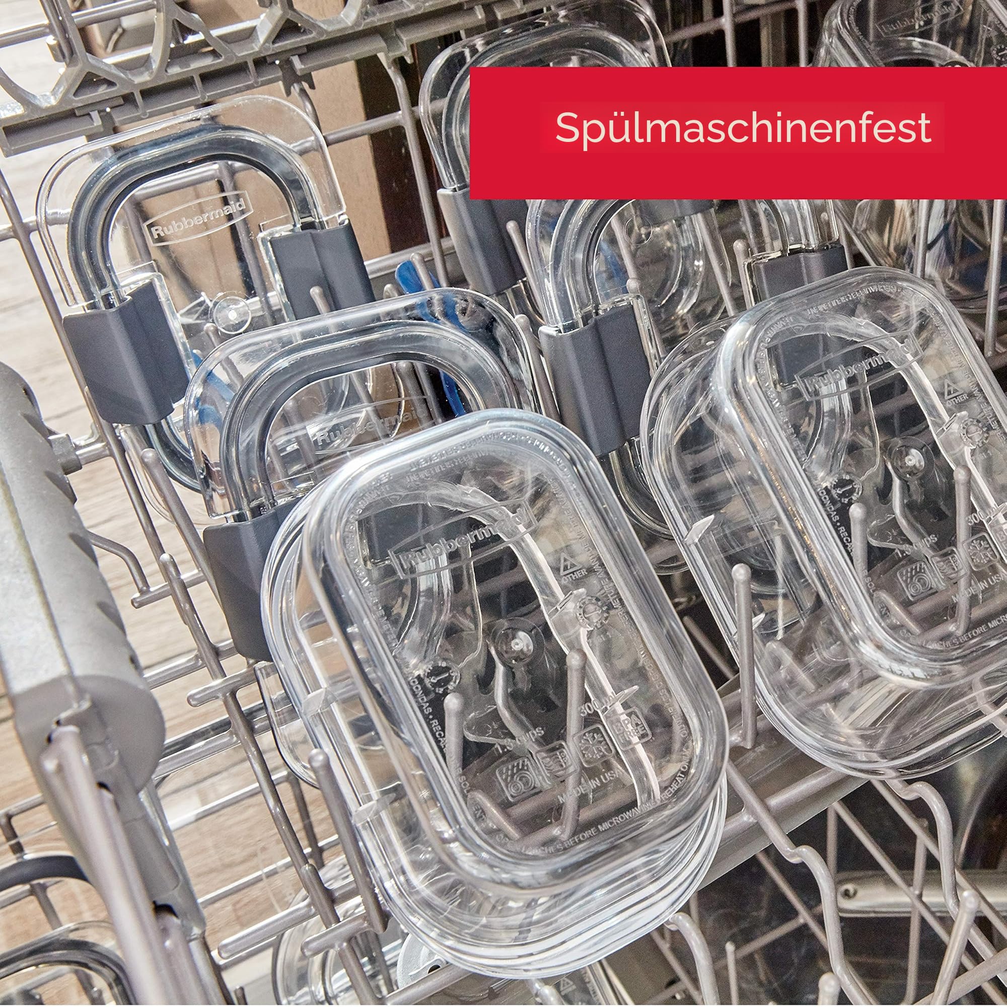 Rubbermaid 2108389 Brilliance Aufbewahrungsbehälter aus Kunststoff, BPA-frei, auslaufsicher, transparent, 44-teilig