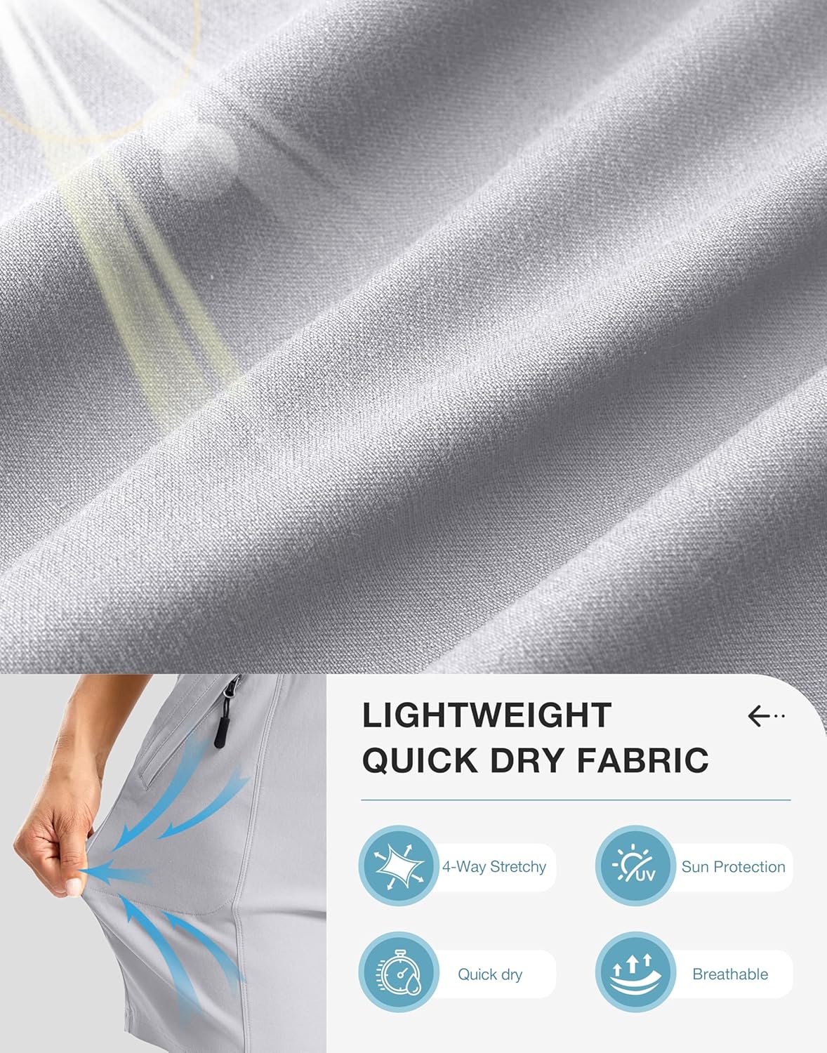 SANTINY Women's 5"/7" Hiking Golf Shorts Quick Dry Stretch Casual Work Shorts with Pockets for Women Walking Travel Summer - Image 7