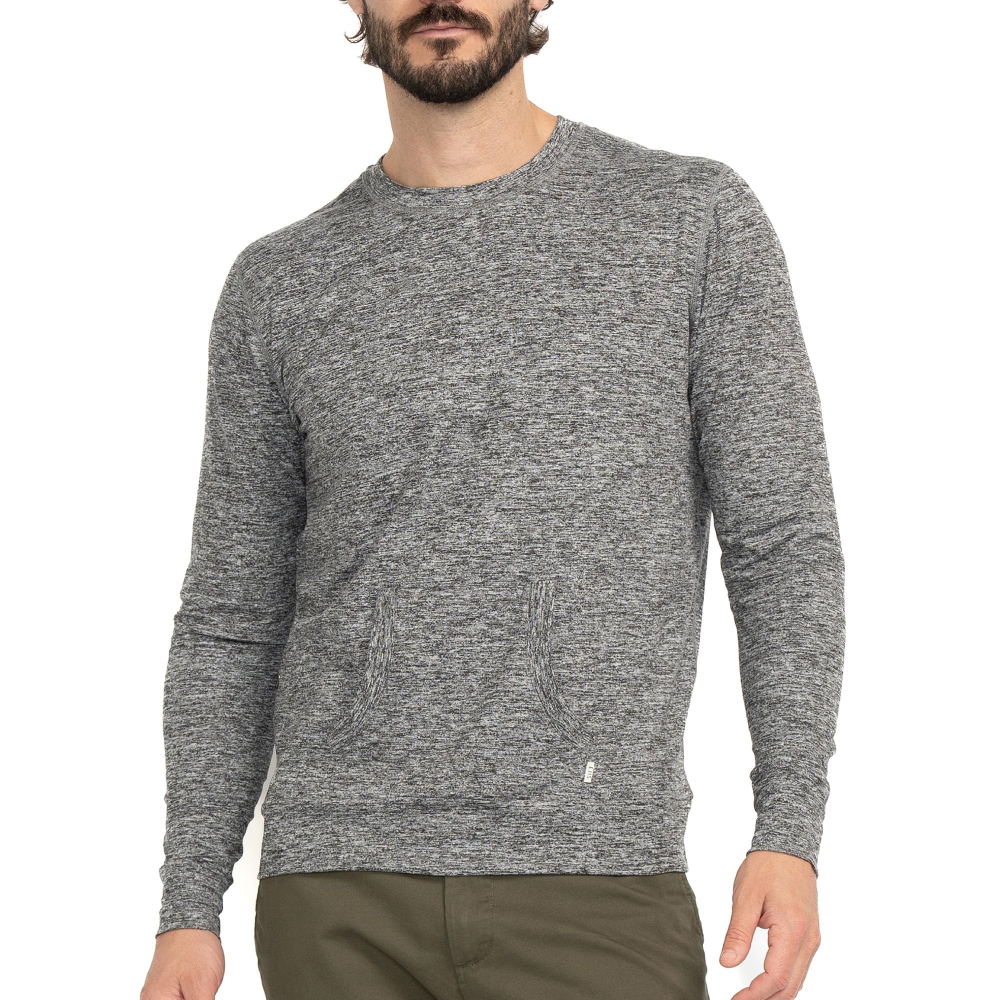 Crew Neck Pullover Men, Anti Odor, Moisture Wicking, Lightweight Shirt for Golf, Running, Fishing, Hunting, Sun Protection