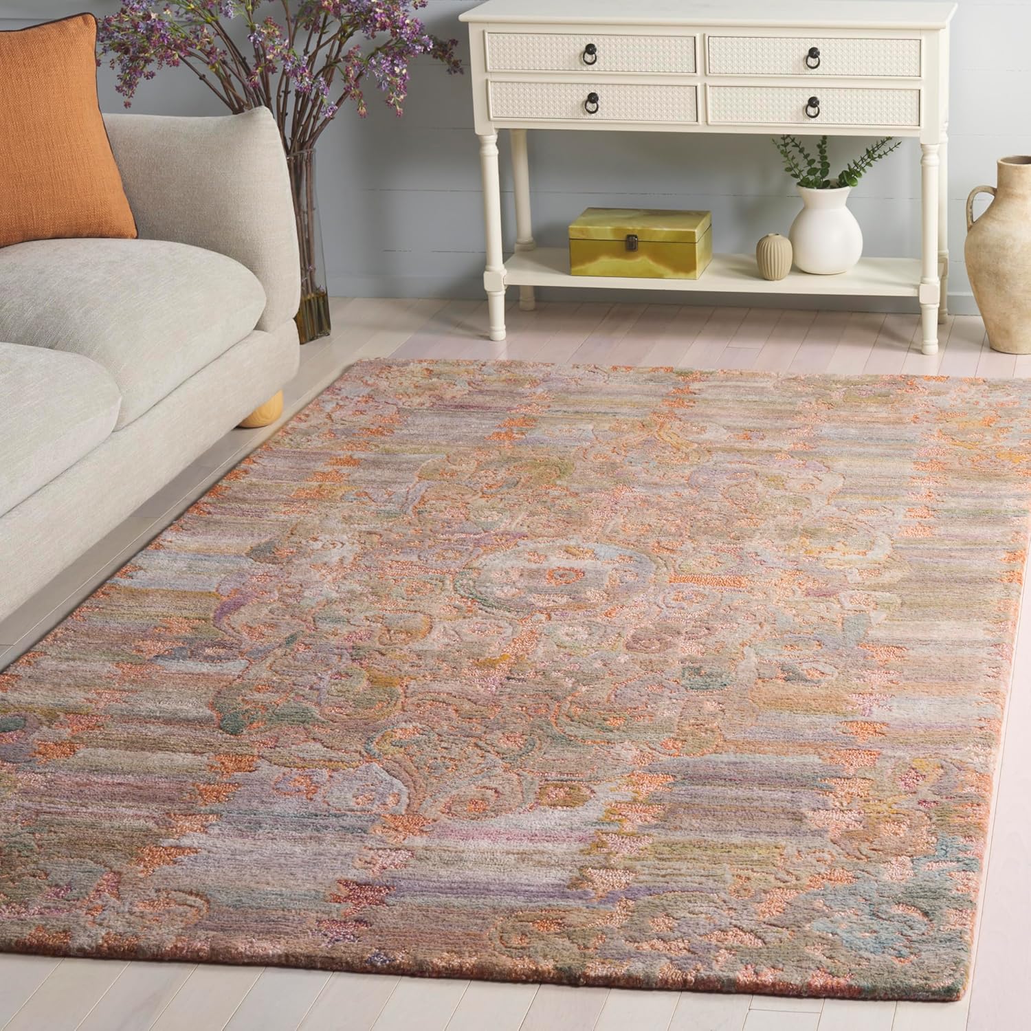 Amazon.com: SAFAVIEH Area Rug 6x9 - Marquee Collection - Rust & Green ...