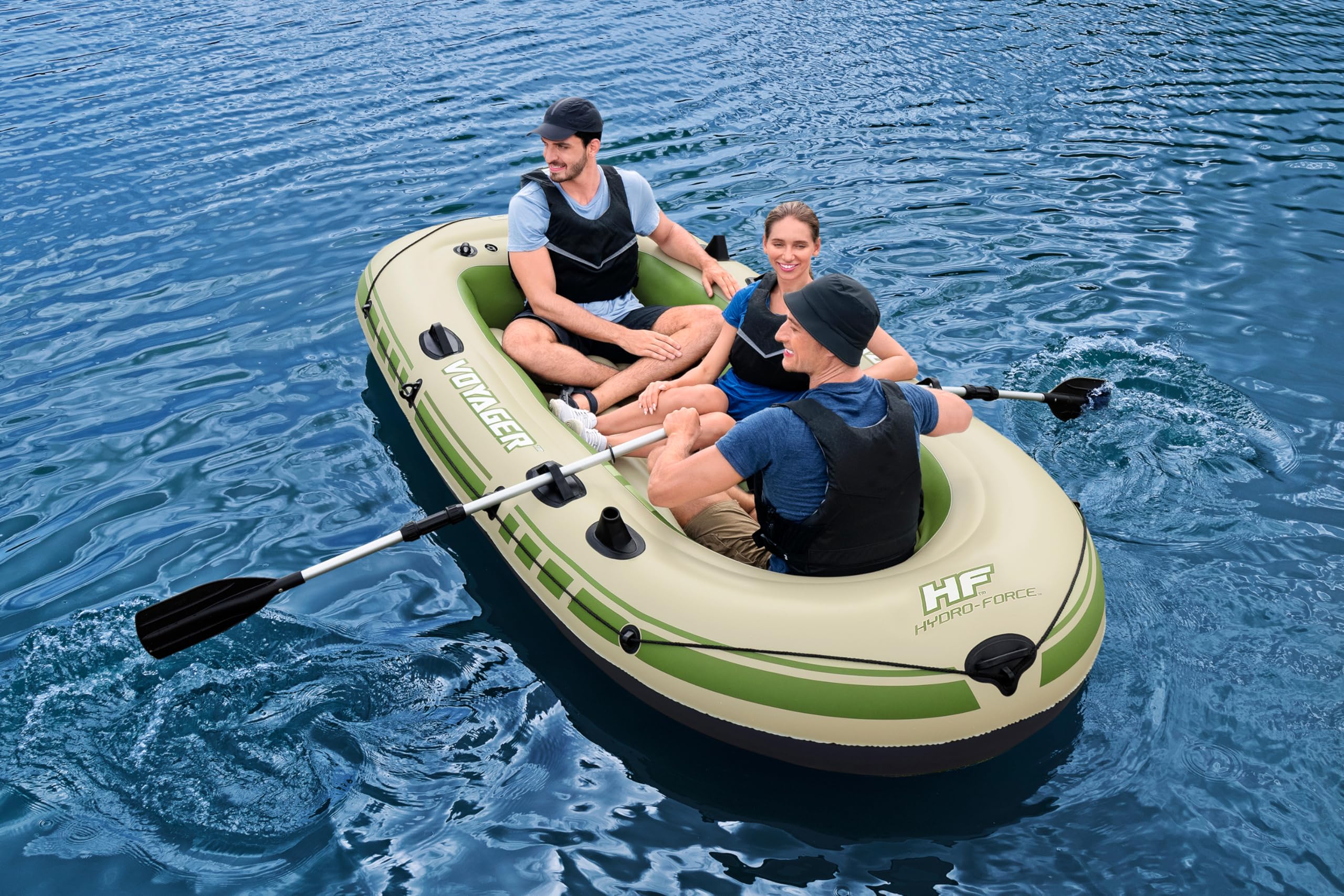 Bateau Gonflable Voyager™ X3 Set Hydro-Force™, 294 x 137 cm, 3 Adultes 360 kg, 2 pagaies, Un Sac de Transport et de Rangement et Une Pompe à air