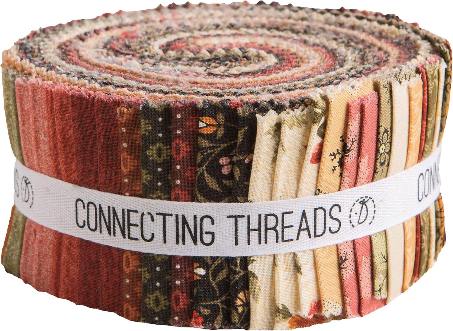 Connecting Threads Print Collection Precut Quilting Fabric Bundle 2.5" Strips (Fleurs Dorees)