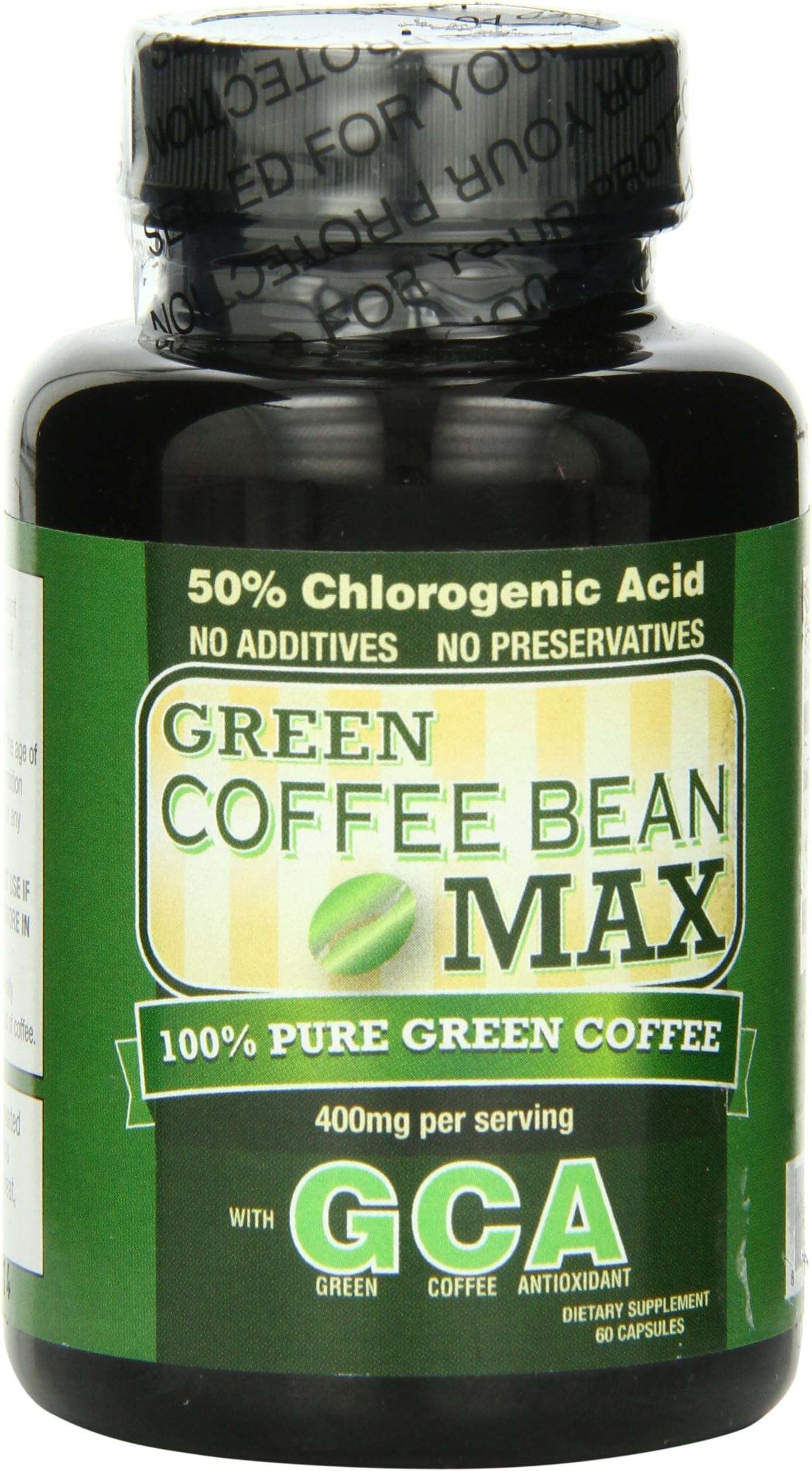 Green Coffee Bean MAX - 100% Pure Green Coffee Bean Extract, Supports Weight Loss and Suppresses Appetite, Helps Naturally Burn Fat, 800mg Per Serving - 60 Capsules, Contains 50% Chlorogenic Acid, Supports Weight Loss