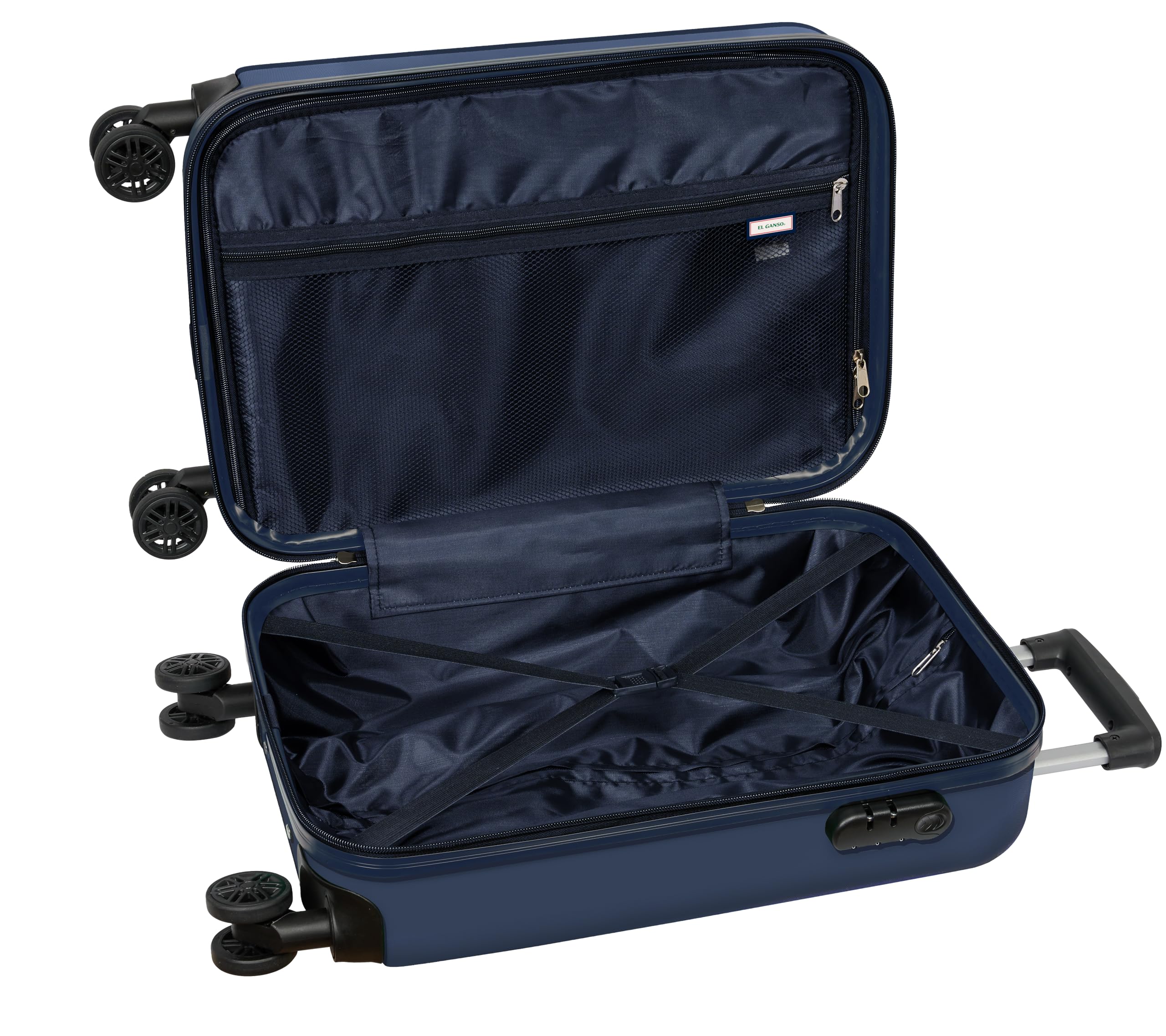 EL OCA CLASSIC - Trolley da cabina 20 pollici, valigia con ruote, lucchetto di sicurezza, valigia leggera, 34,5 x 20 x 55 cm, colore blu marino, Blu navy, Estándar, Casual