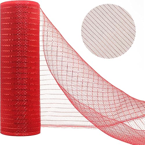Miniatura 1 de DIMUGE Deco Mesh de 10 pulgadas x 30 pies, tela de malla metálica azul, cinta patriótica, cinta de malla para decoración de Navidad, coronas, hogar,