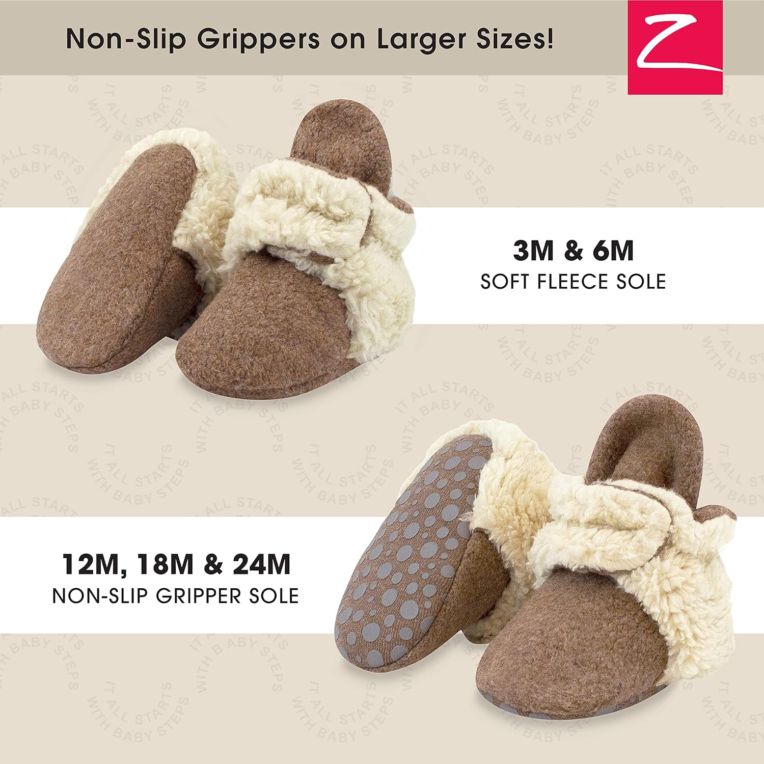 Zutano unisex-baby Cozie Fleece Baby Booties With Grippers - Image 2