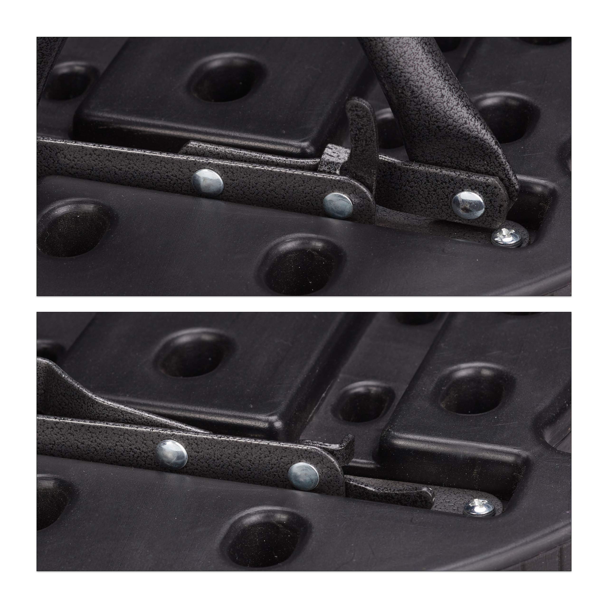 Relaxdays Sgabello Pieghevole, 80 cm, Sedia Alta senza Schienale da Bistrò, Plastica Resistente alle Intemperie, Nero