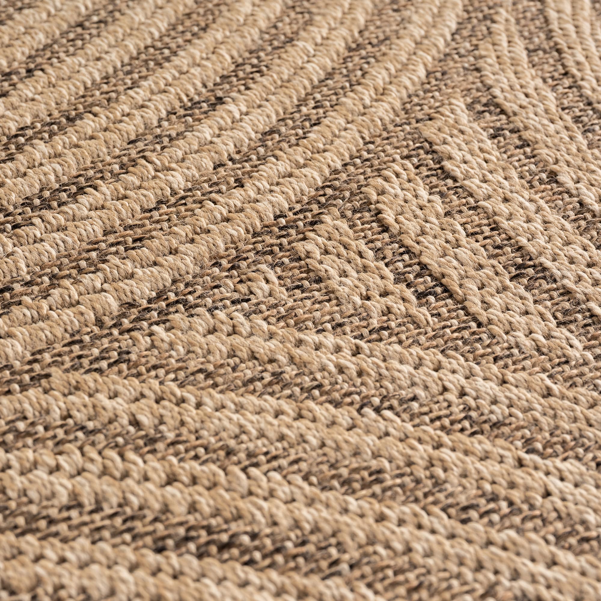 HomebyHome Tapis Extérieur 280x370 cm XXL Résistant aux Intempéries Facile d'entretien Aspect Jute Naturel Design Scandinave Boho pour Salon Terrasse Balcon