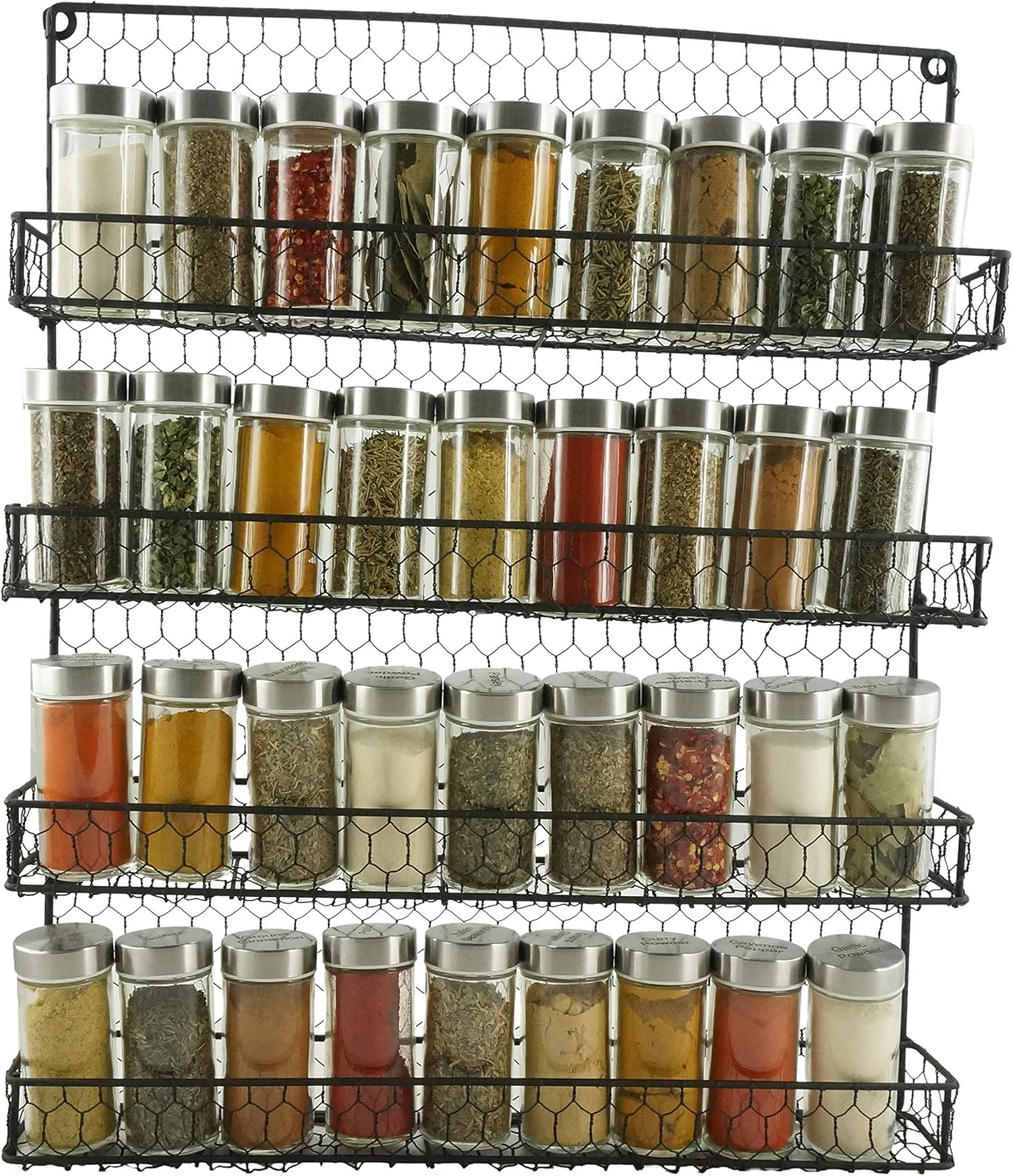 Amazon.com: K-Cliffs 4 Tier Metal Spice Rack Wall Mount Kitchen Spices ...