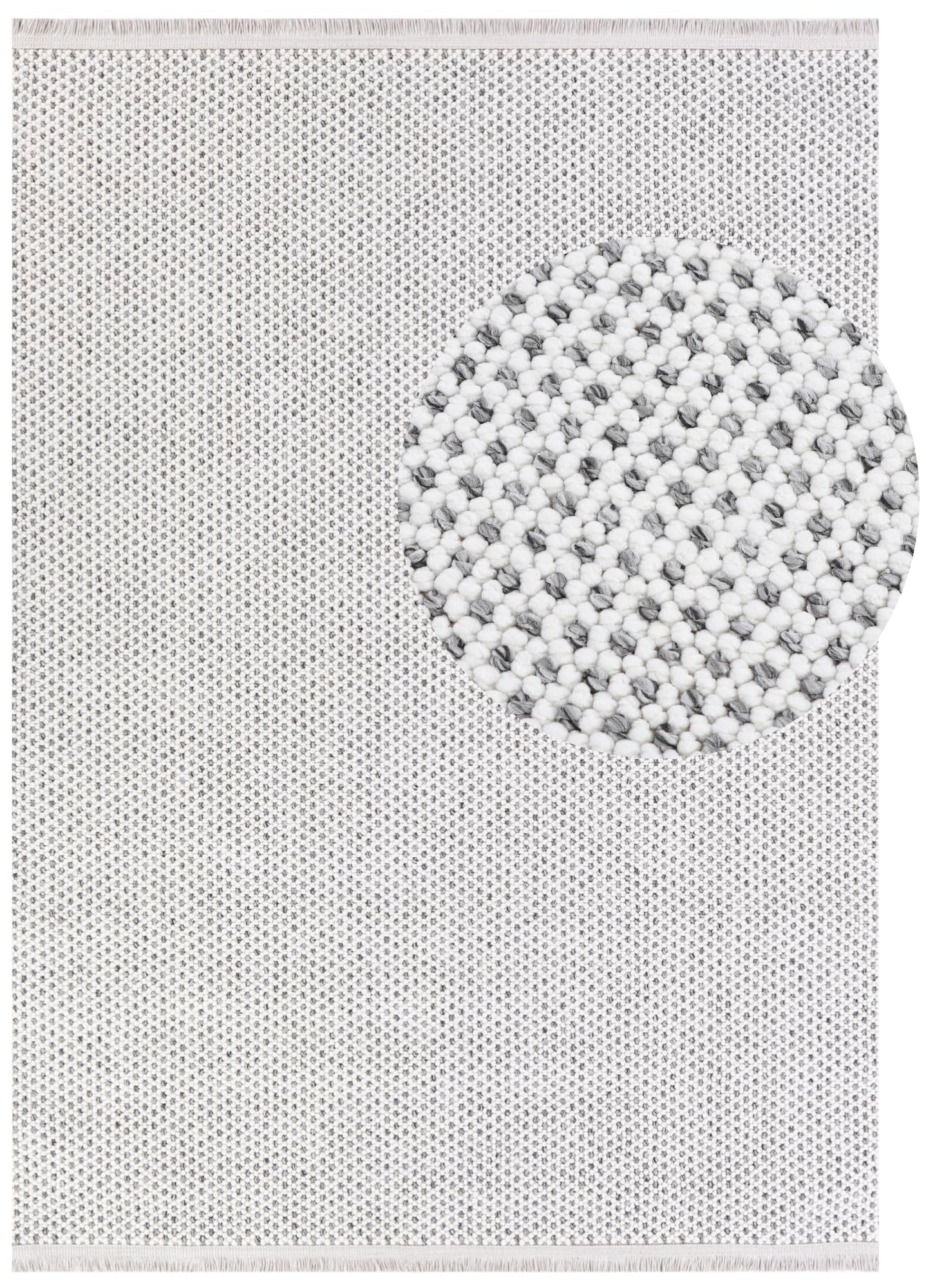 TAPISO Agra Tapis Poils Courts Bouclé à Franges Moderne Gris Uni Tapis Salon Chambre Adulte Salle à Manger Oeko-TEX Résistant Epais 200 x 300 cm
