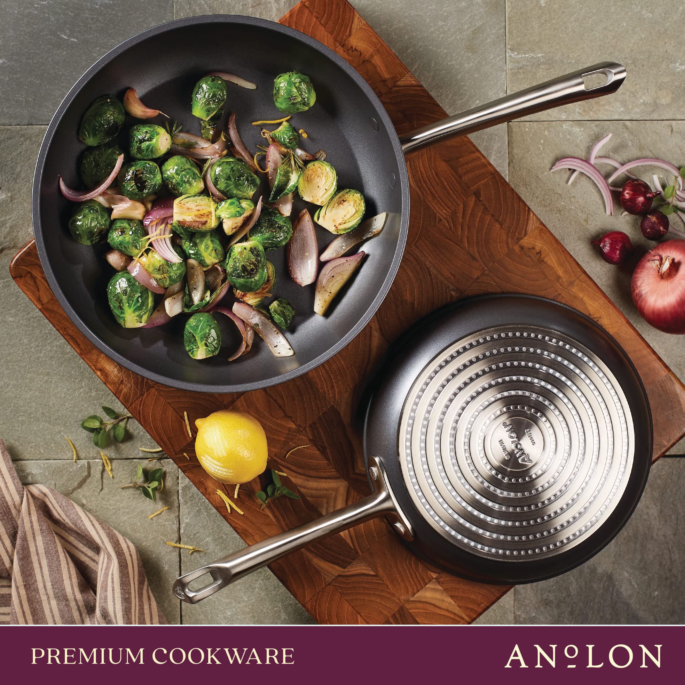 Anolon Accolade Hard Anodized Nonstick Frying Pans/Skillet Set