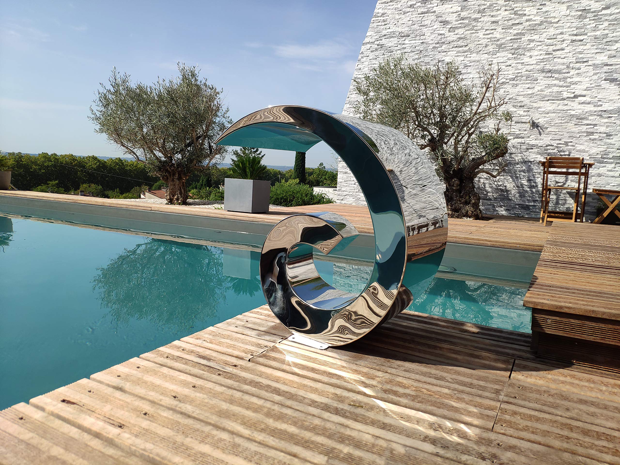 Cascade de Piscine INOX 316 California Hauteur 70cm Largeur 50cm Fontaine Design Moderne ZENLYS