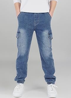 – Kids Boys Elasticated Waist Slim Fit Cargo Joggers