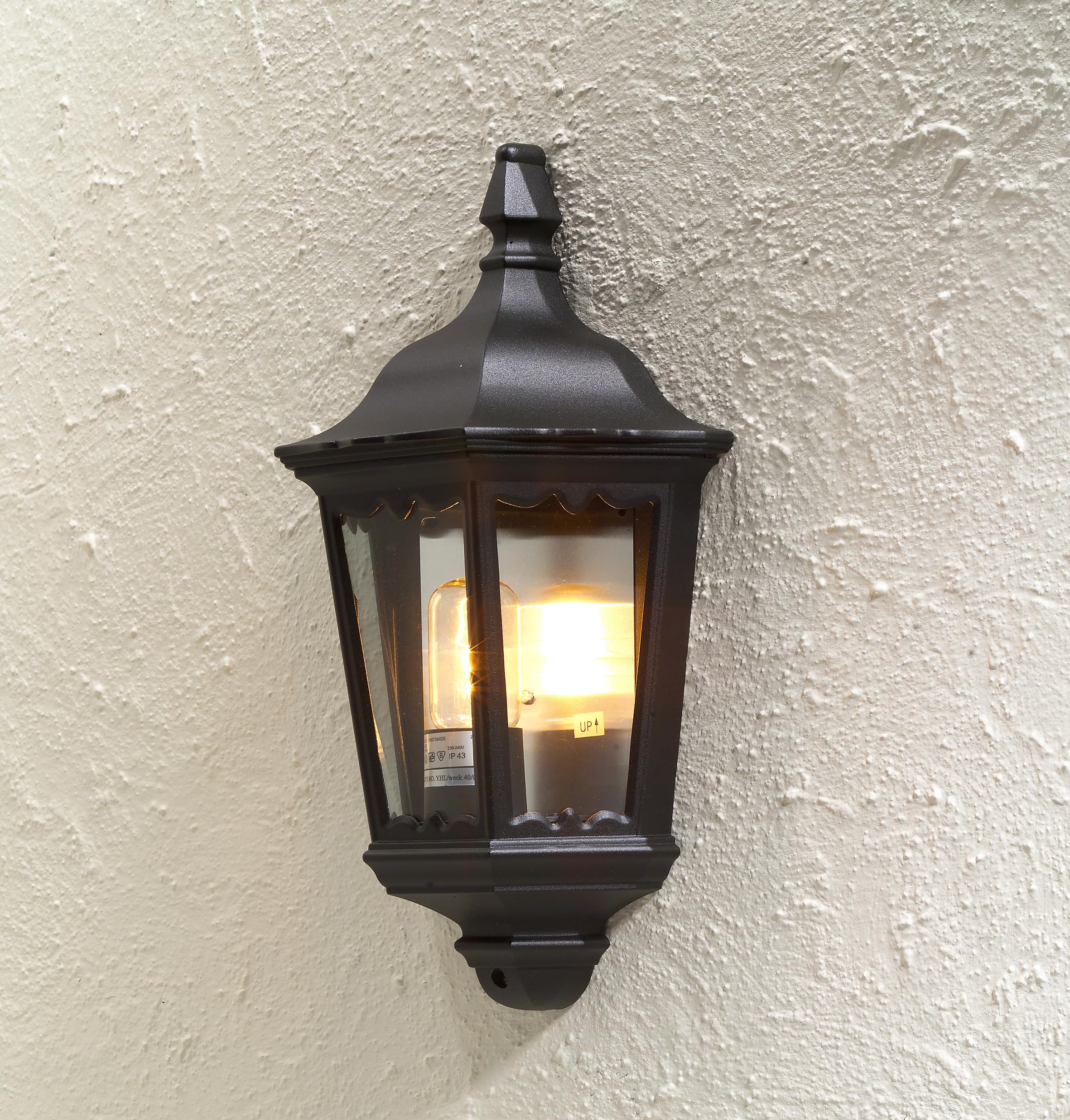 Konstsmide Firenze 7229 Wandleuchte (B: 25cm T: 16cm H: 44,5cm, 1x100W, IP43) matt-schwarz