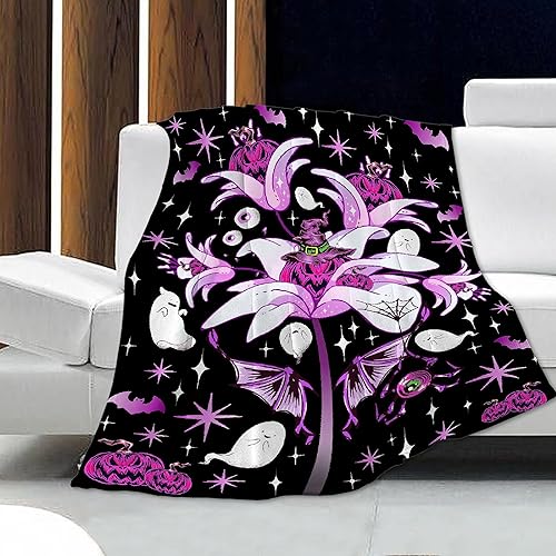 Miniatura 9 de Manta ligera de fantasmas de Halloween, regalo para niñas y niños, manta suave y divertida de animales para cama, sofá, sillas, para todas las