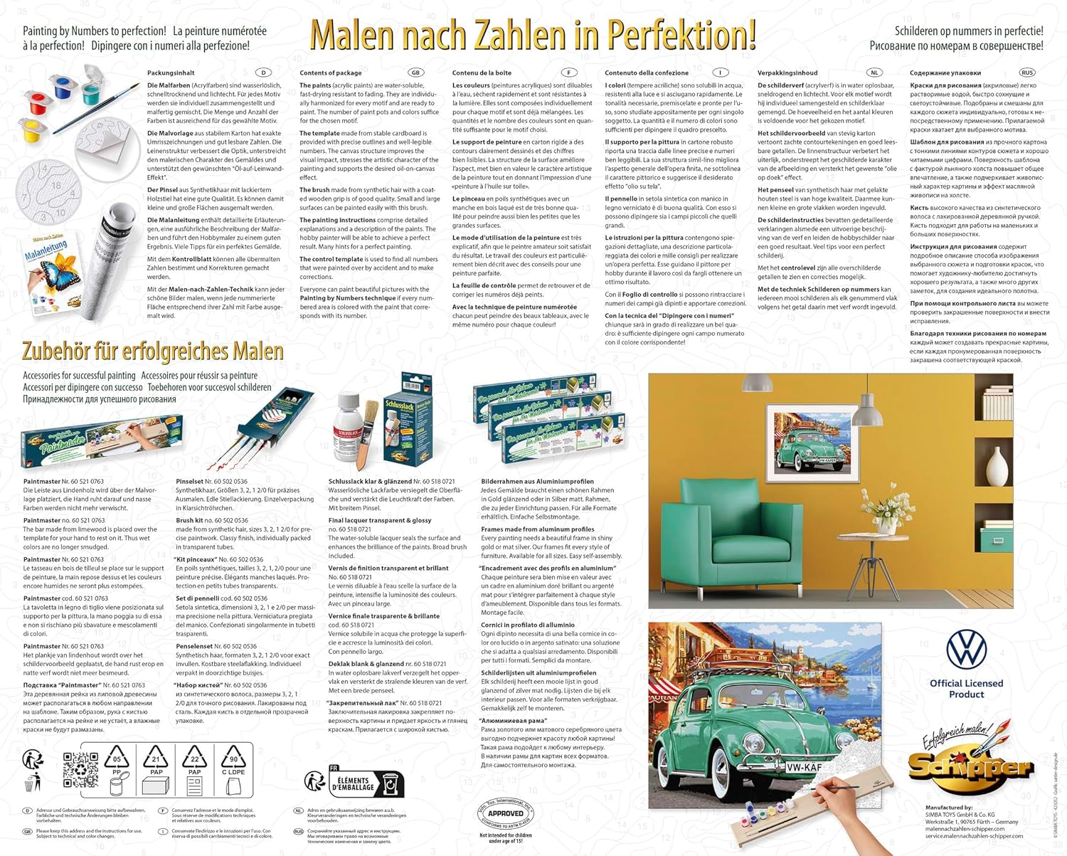 Schipper Volkswagen Beetle Paint by Number Kit