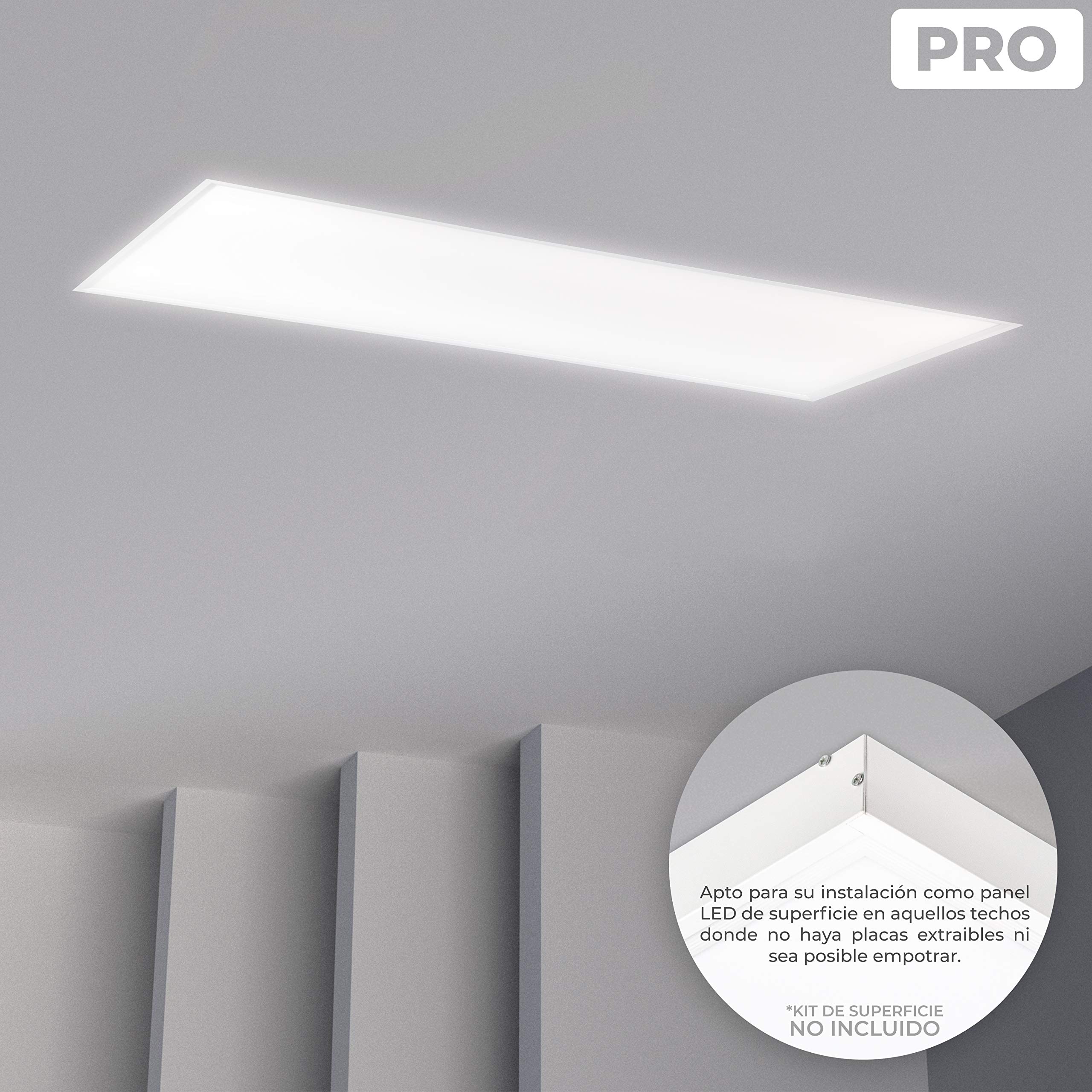 Popp® Panel LED PRO 60W con lente PMMA, 220V, 6000Lm, IP40 Blanco 60x120cm *(Driver LIFUD incluido) No flicker no requiere tornillos instalación, para techos desmontables(60x120cm Pack 2, 4000K)